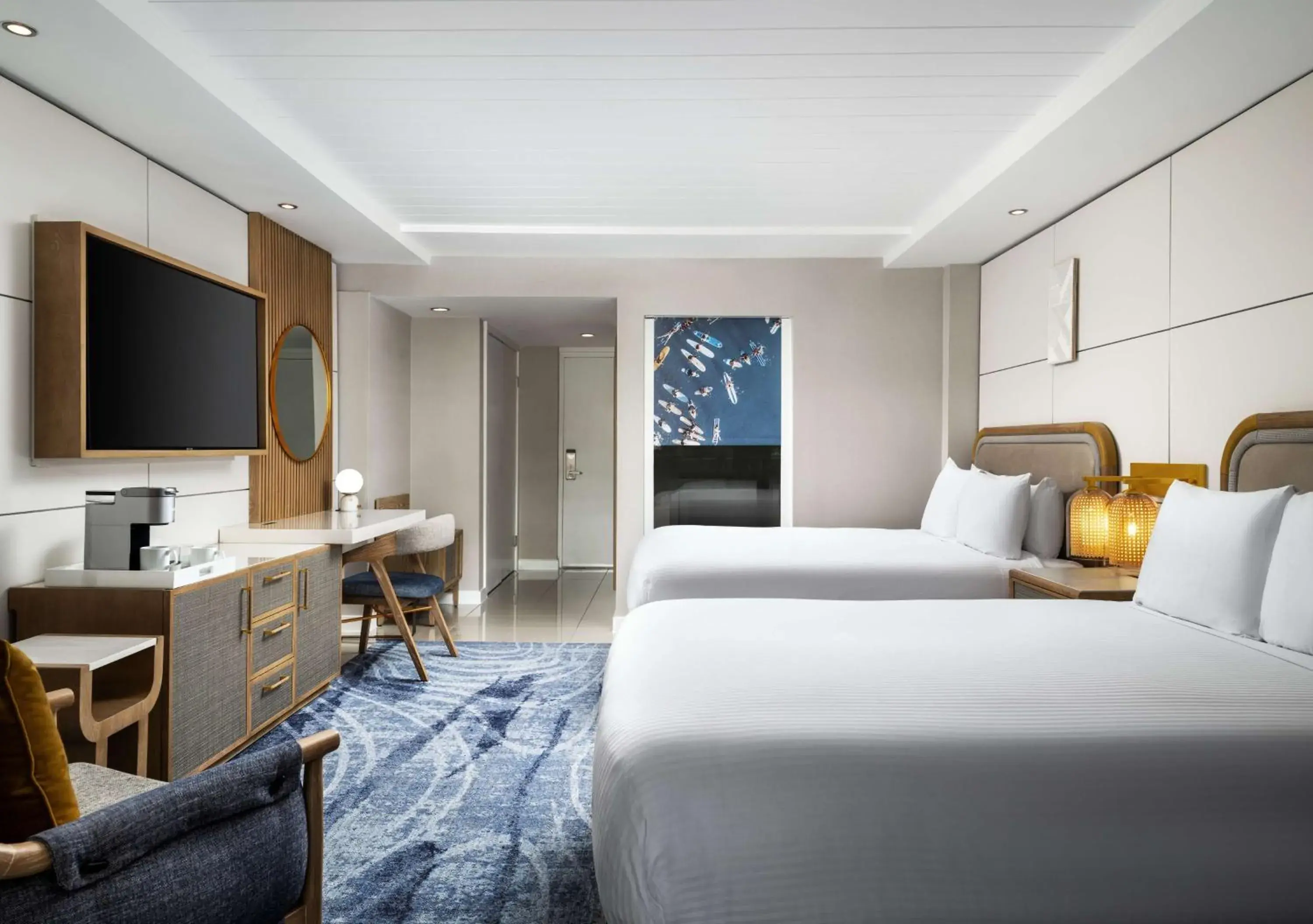 Queen Room with Two Queen Beds and Ocean View - High Floor in Hotel La Jolla, Curio Collection by Hilton Queen Room with Two Queen Beds and Ocean View - High Floor in Hotel La Jolla, Curio Collection by Hilton