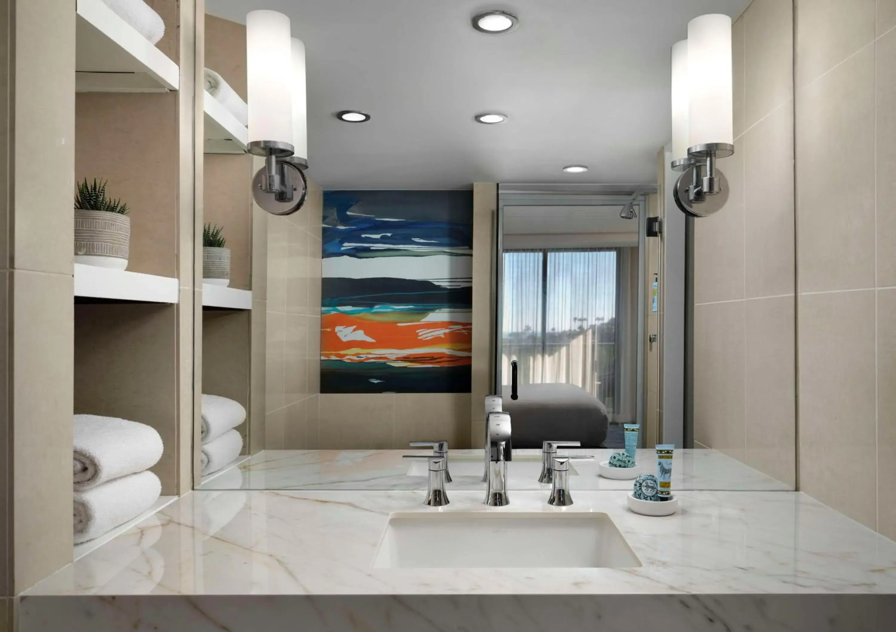 King Room with Roll-In Shower - Disability Access in Hotel La Jolla, Curio Collection by Hilton King Room with Roll-In Shower - Disability Access in Hotel La Jolla, Curio Collection by Hilton