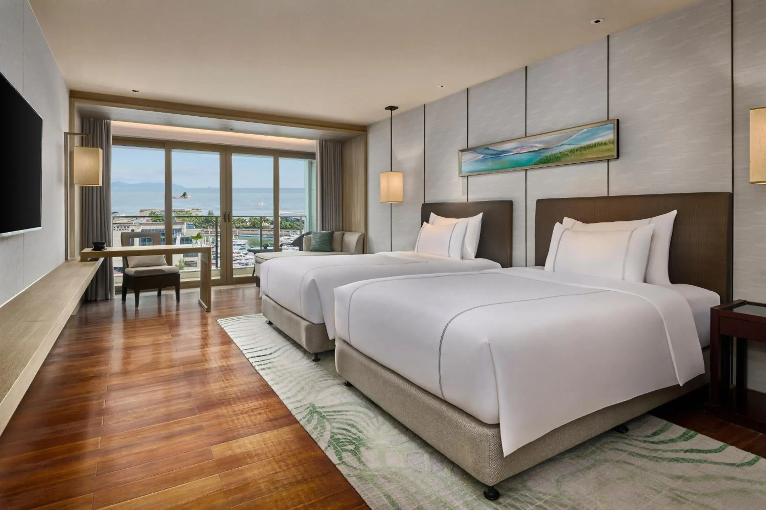 Deluxe Twin Room with Sea View in Shenzhen Dameisha Kingkey Palace Hotel Deluxe Twin Room with Sea View in Shenzhen Dameisha Kingkey Palace Hotel