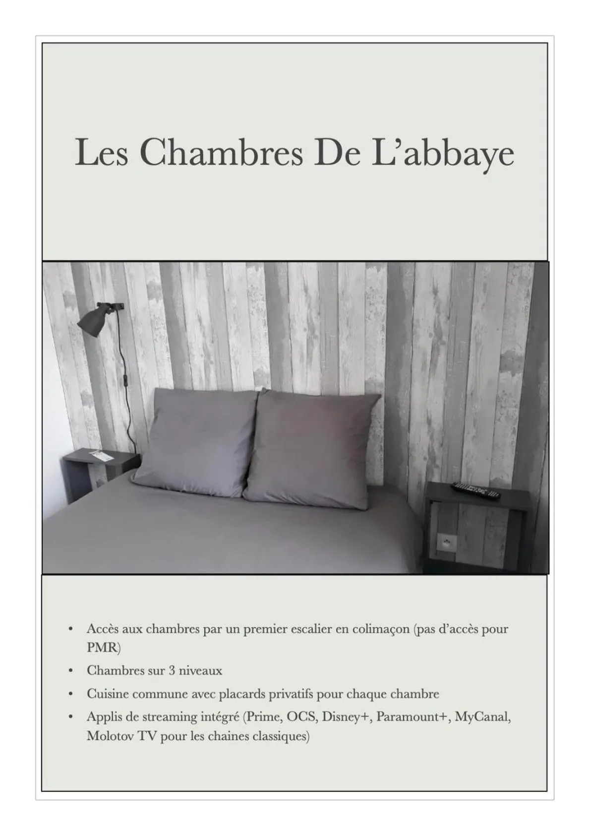 Text overlay in Les chambres de l'Abbaye