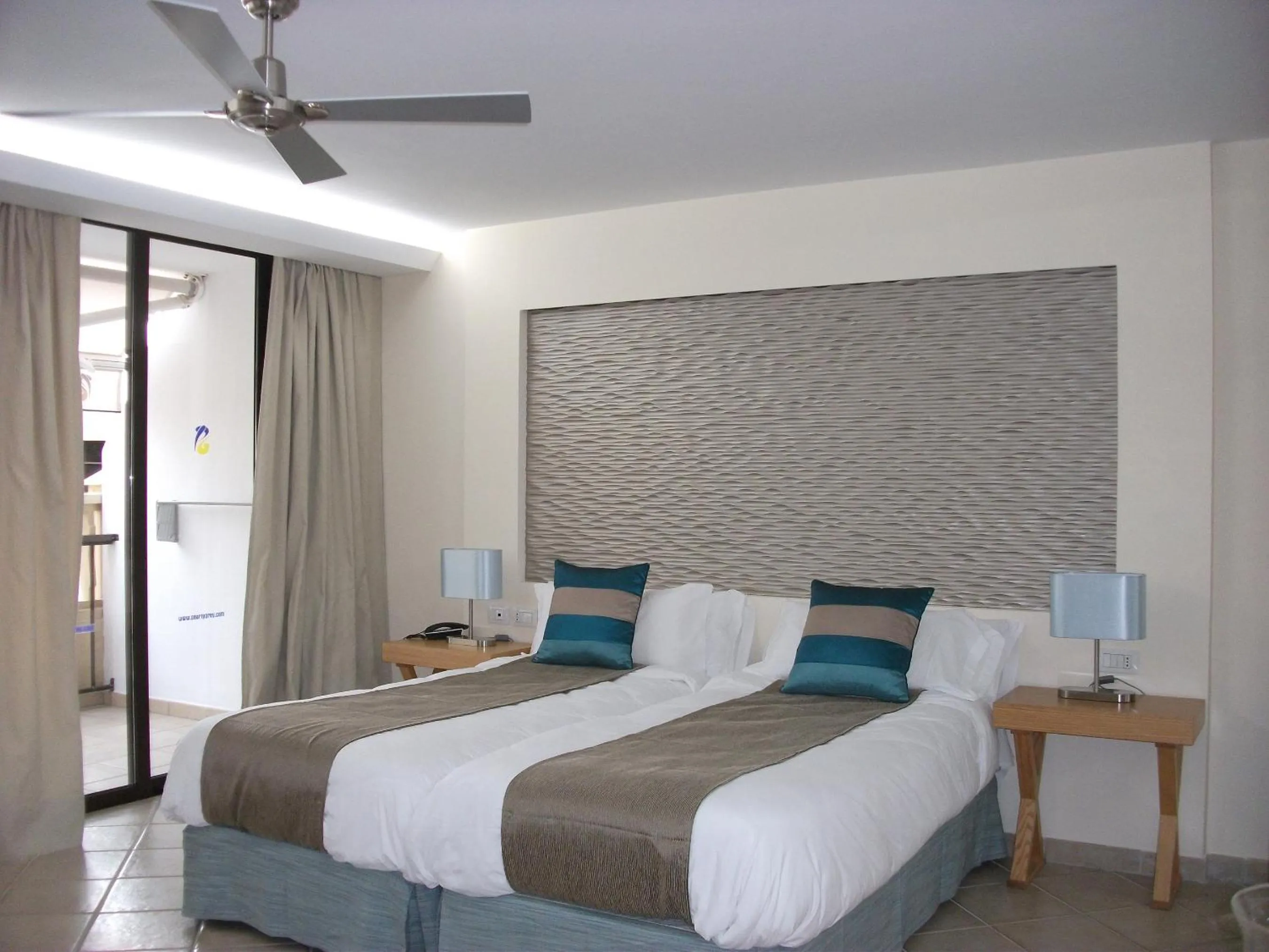 Balcony/Terrace, Bed in Ona Pearly Grey