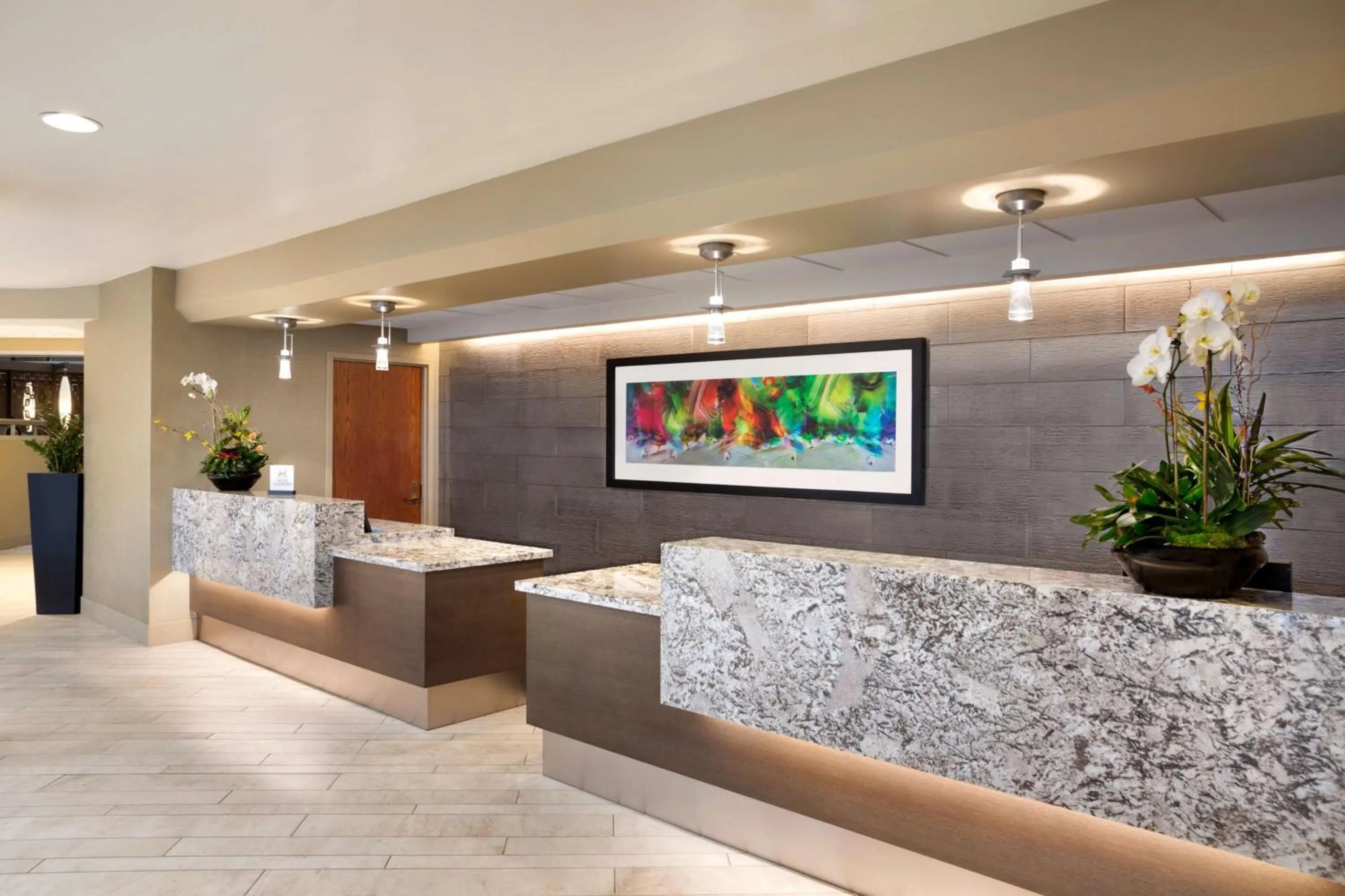 Lobby or reception in Embassy Suites San Antonio Airport