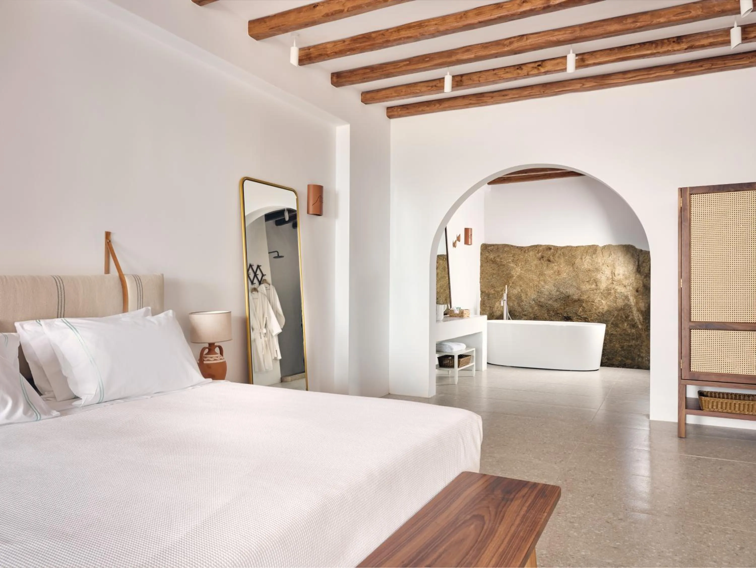 Photo of the whole room, Bed in Belvedere Mykonos - Hilltop Rooms & Suites - The Leading Hotels of the World