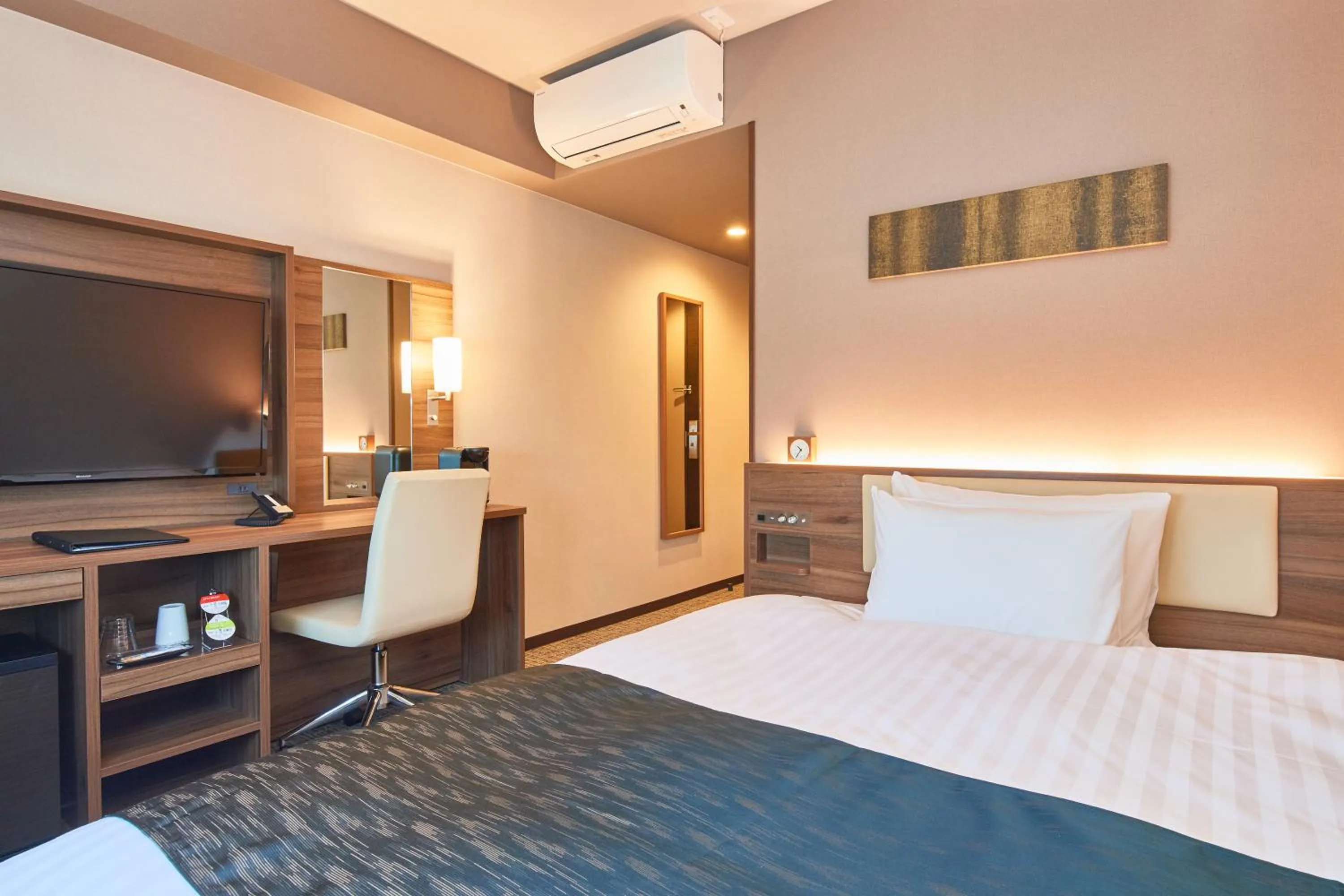 Photo of the whole room, Bed in &and COMFY HOTEL Kumamoto Jo View