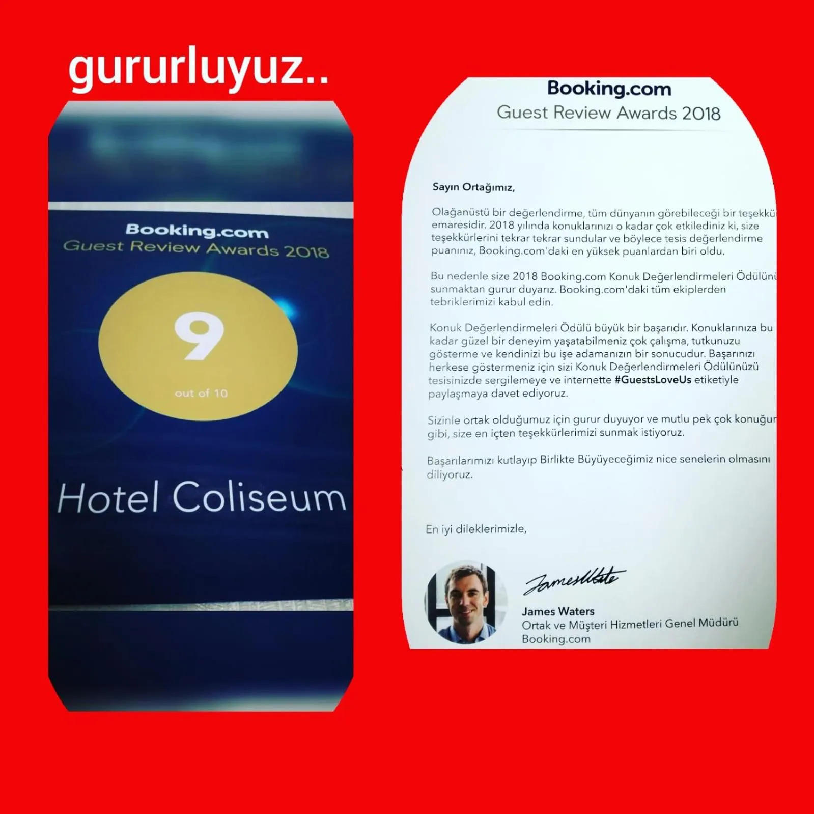 Certificate/Award in Hotel Coliseum
