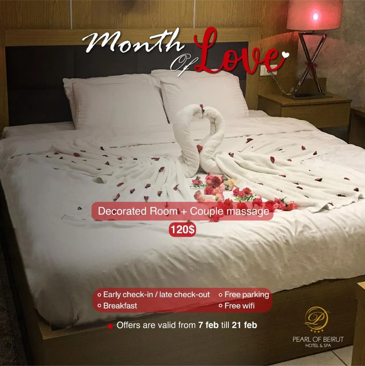 Bed in Pearl of Beirut Hotel & Spa