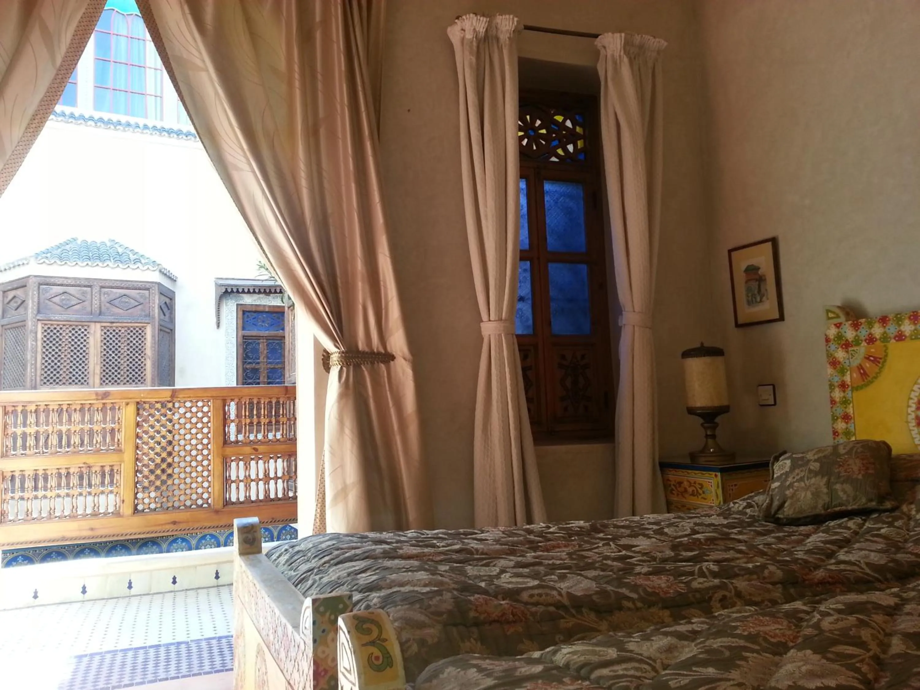 Balcony/Terrace, Bed in Riad Puchka