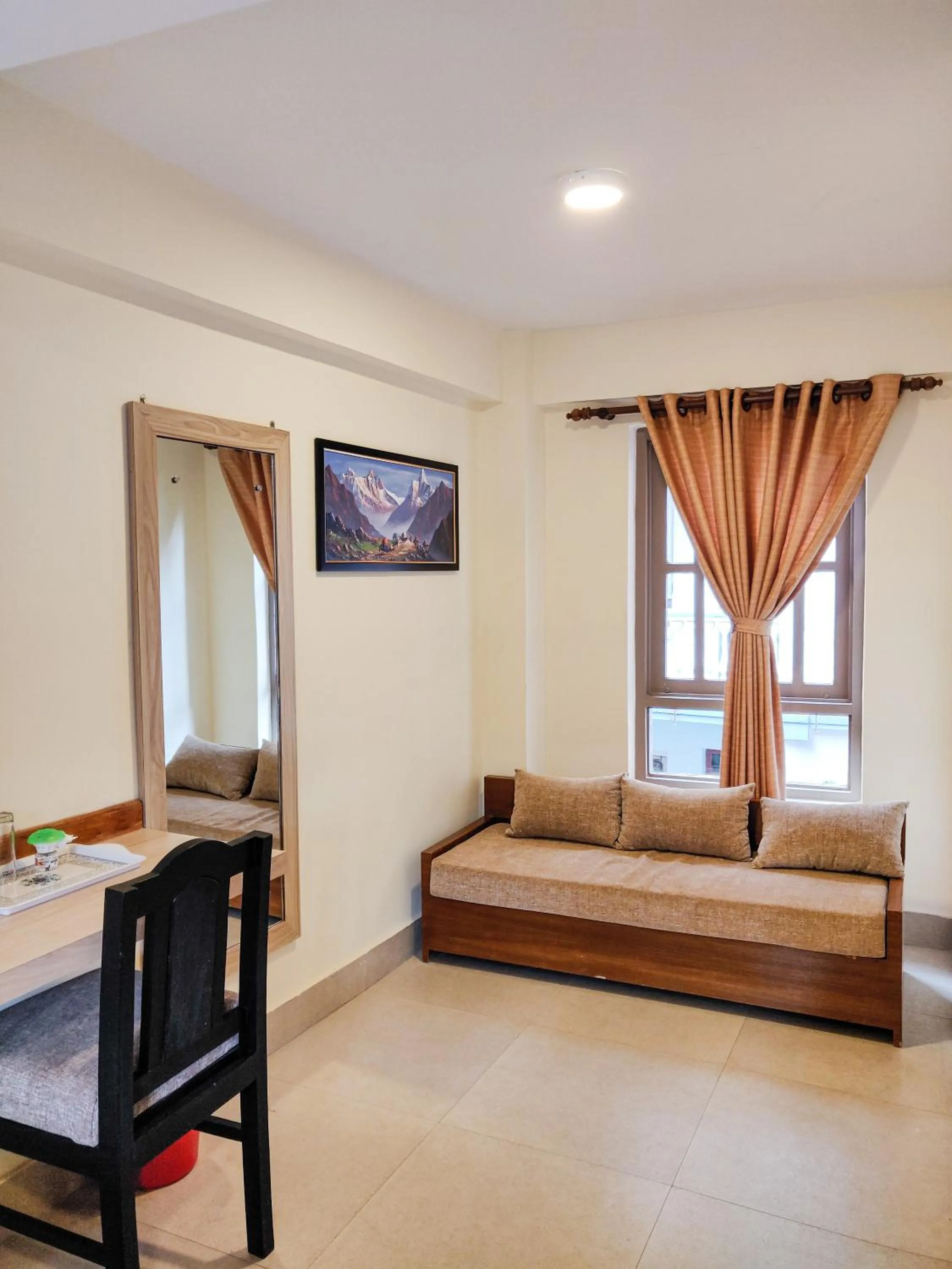 Seating area, Bed in Hotel Central Bhaktapur