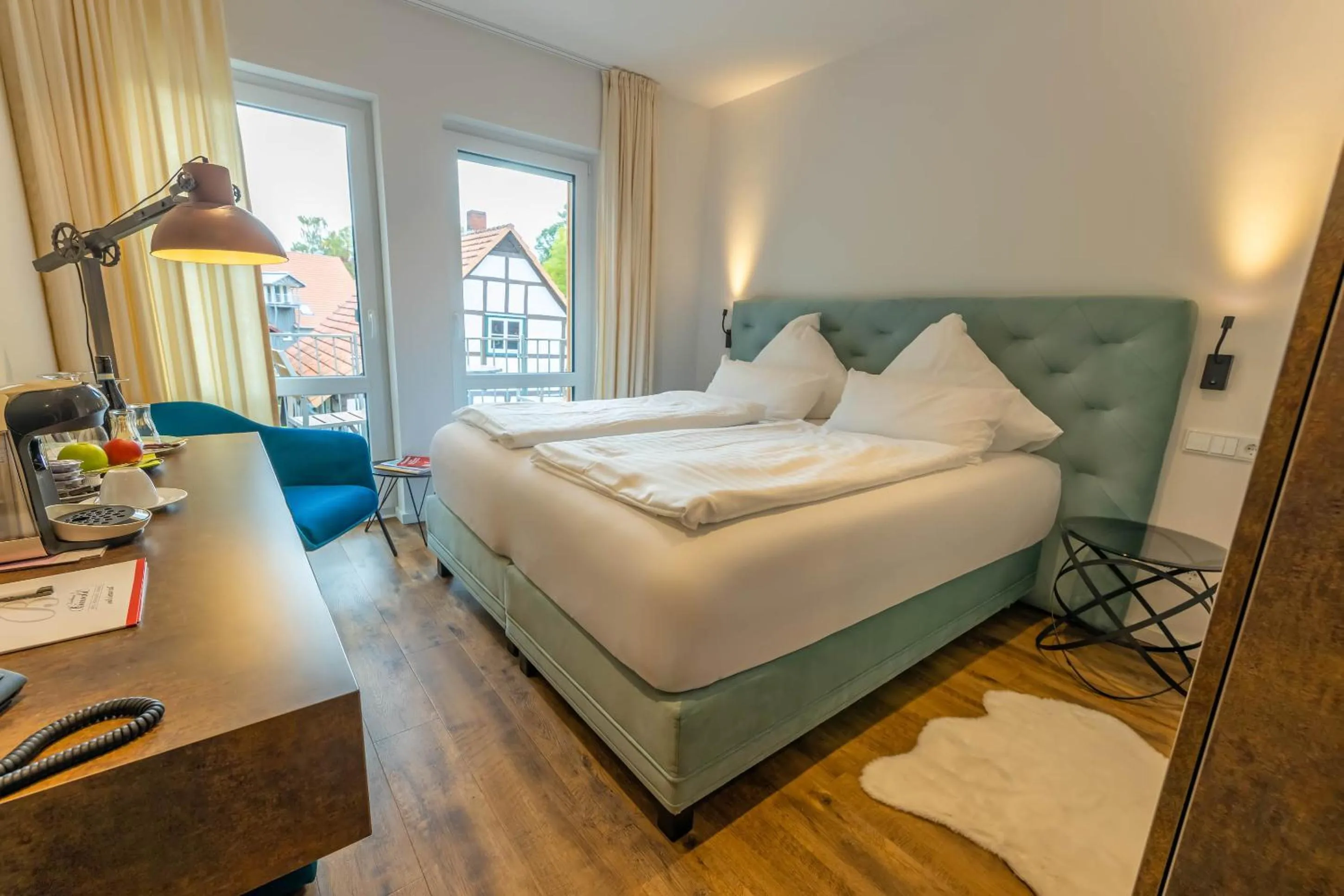 Bed in Romantik Hotel Landhaus Biewald