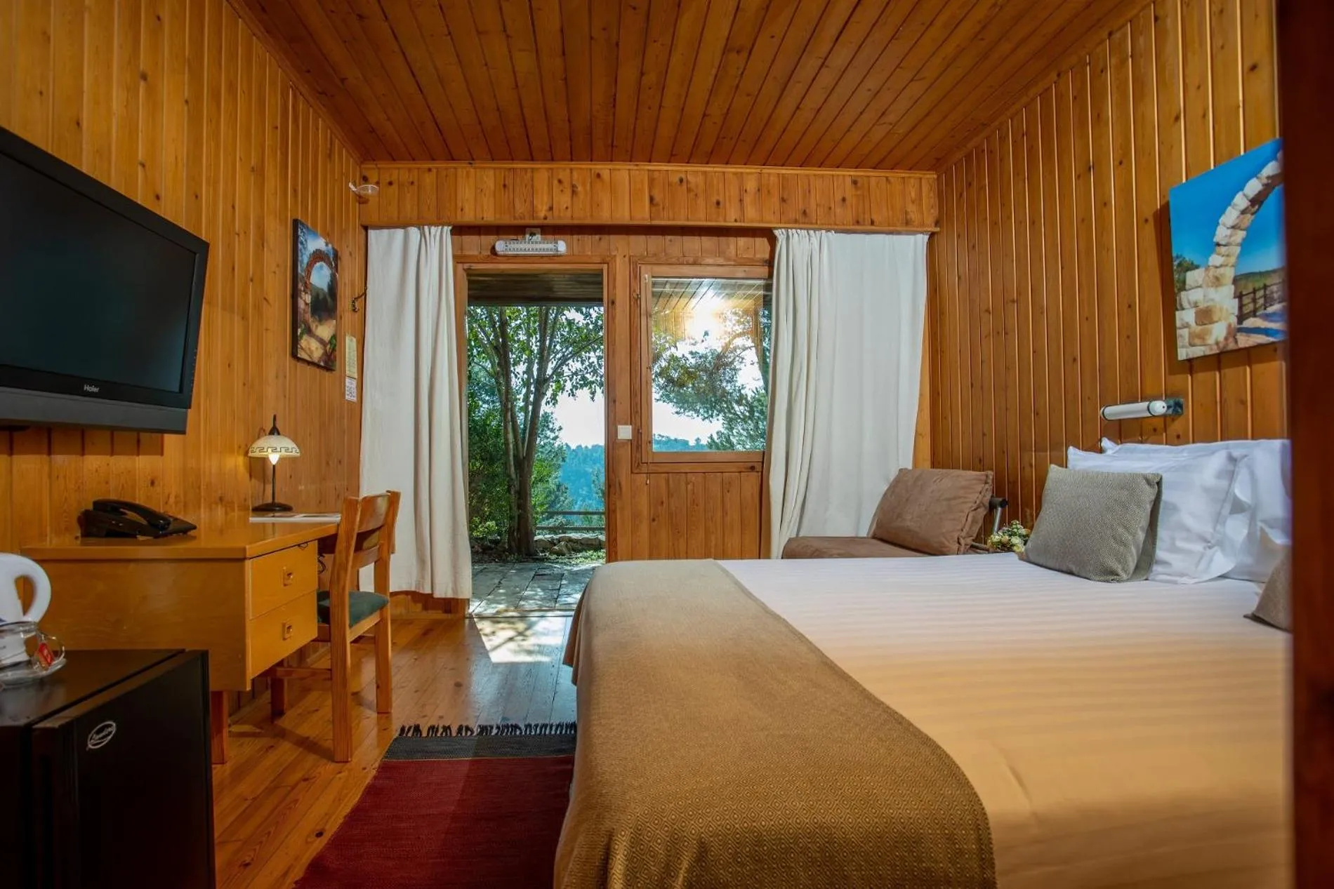 Bed in Logos hotel in Yad Hashmona