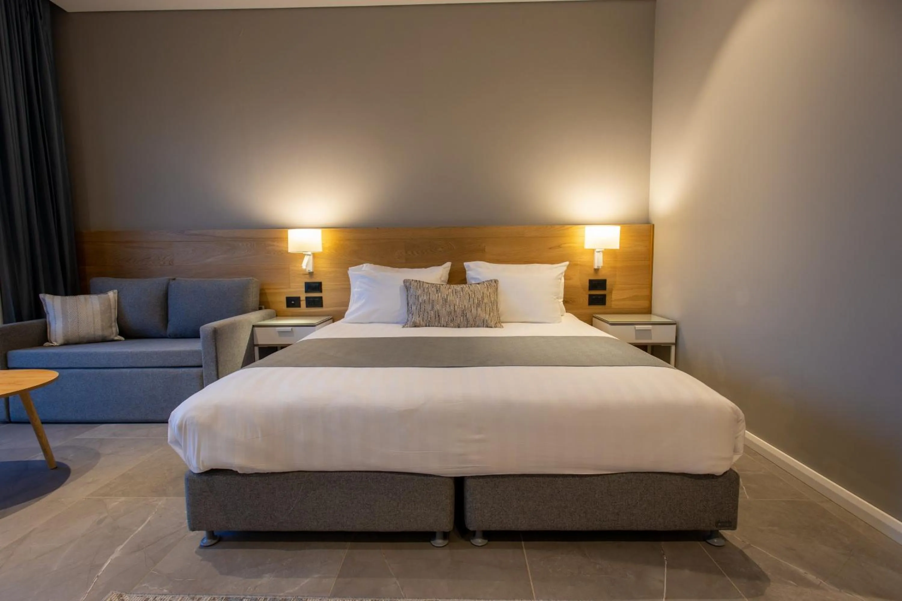 Bed in Logos hotel in Yad Hashmona