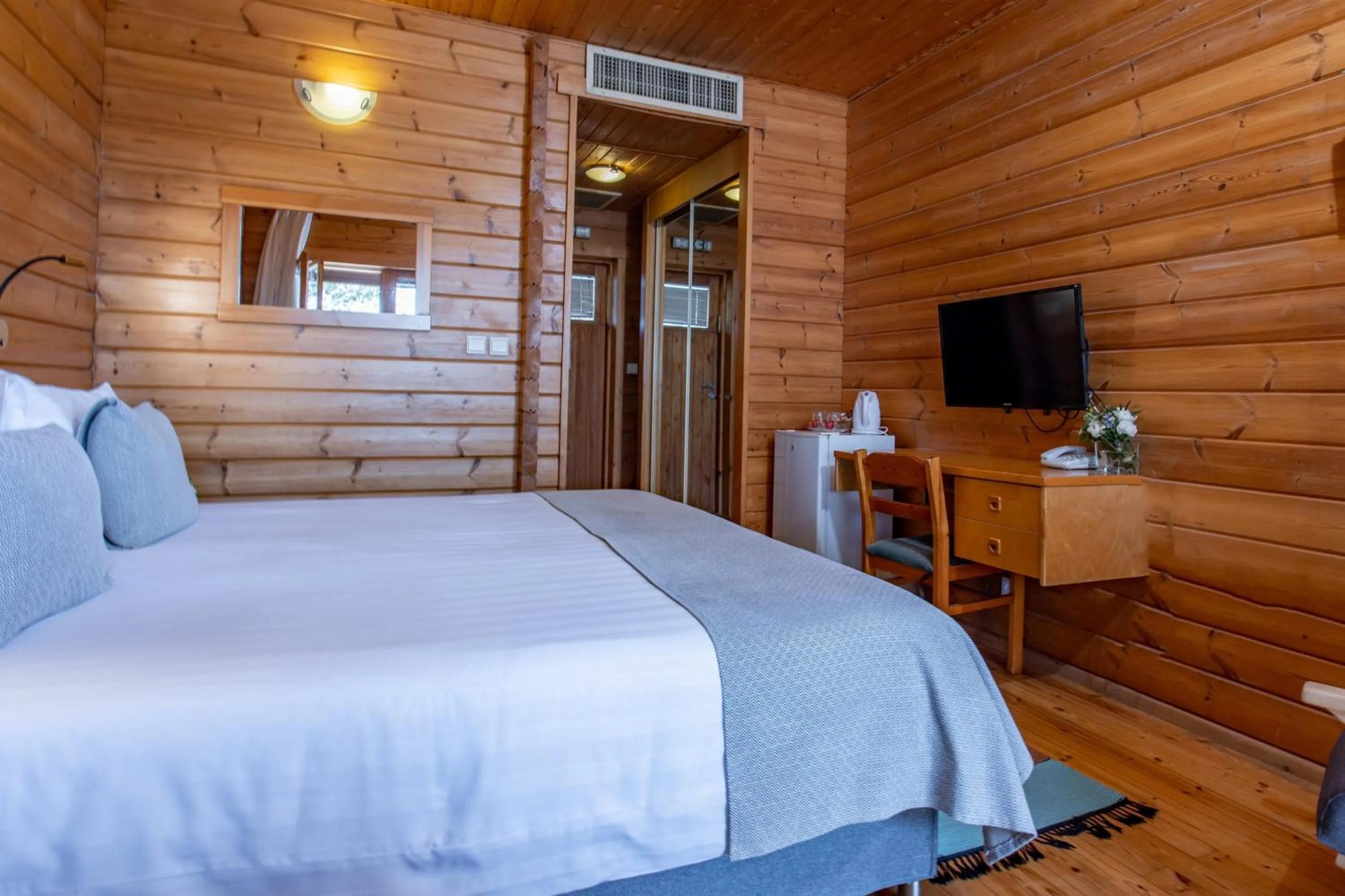 Bed in Logos hotel in Yad Hashmona