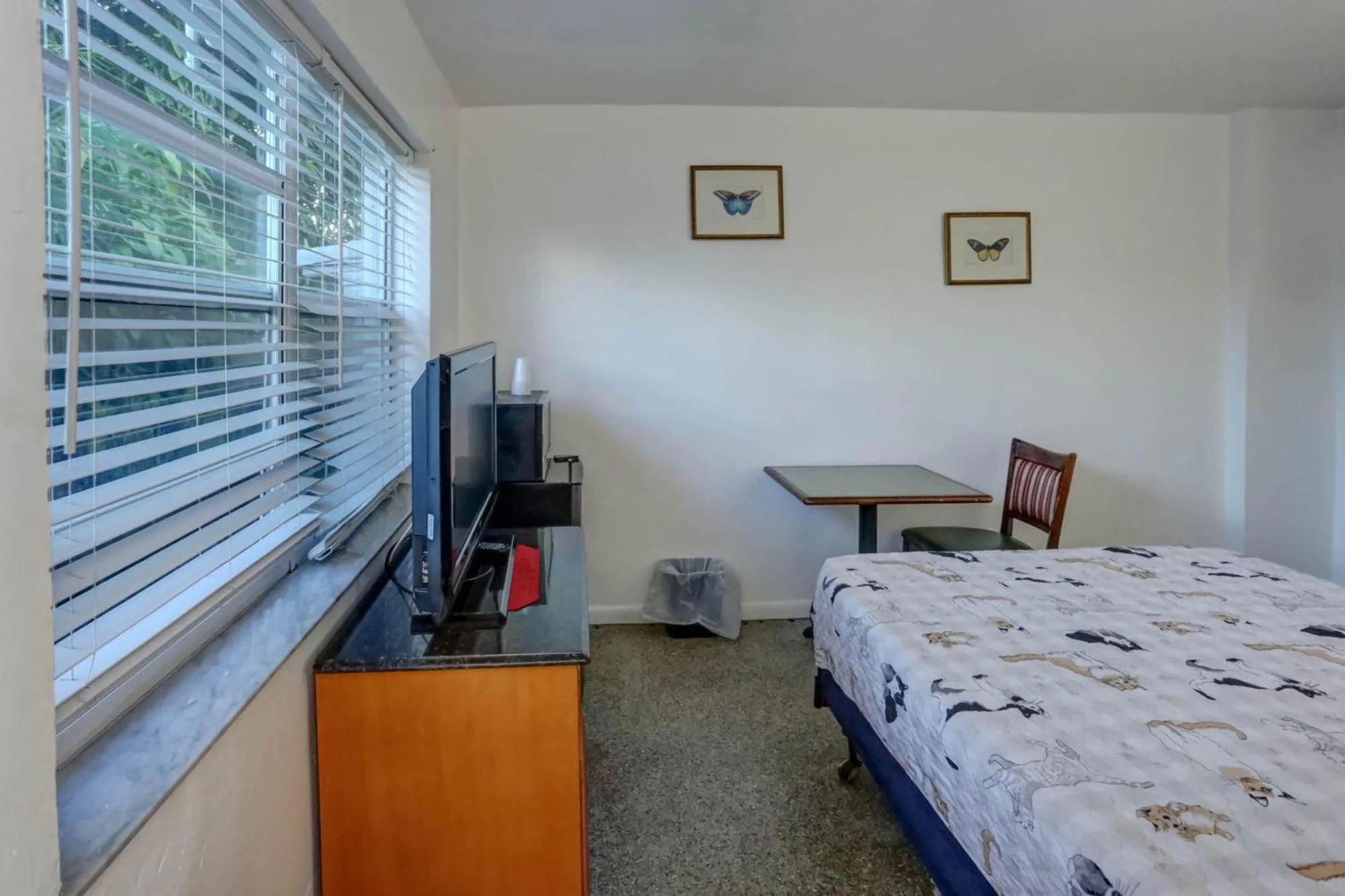 Bed in Richard's Pet Friendly Motel