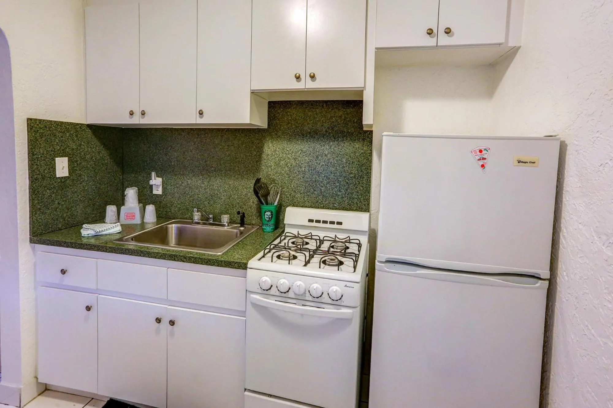 Kitchen or kitchenette in Richard's Motel Courtyard