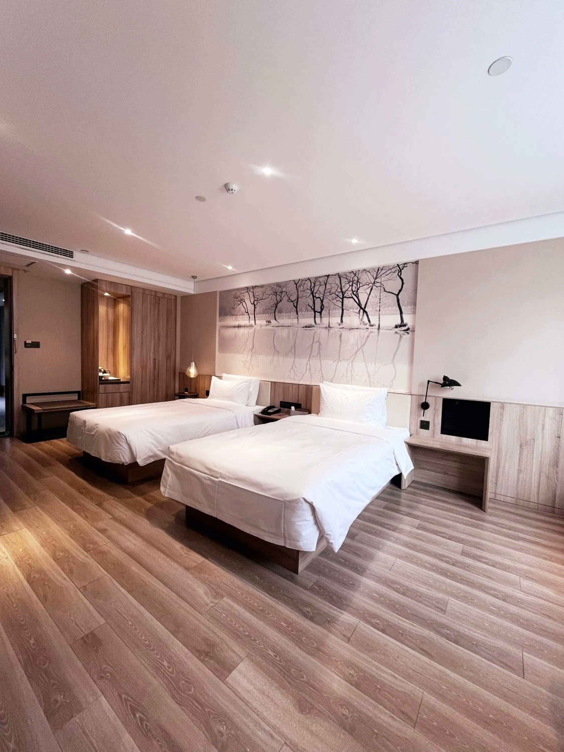 Bed in Atour Hotel Nanjing Sun Yat-sen Mausoleum Scenic Area Alfalfa Garden Subway Station