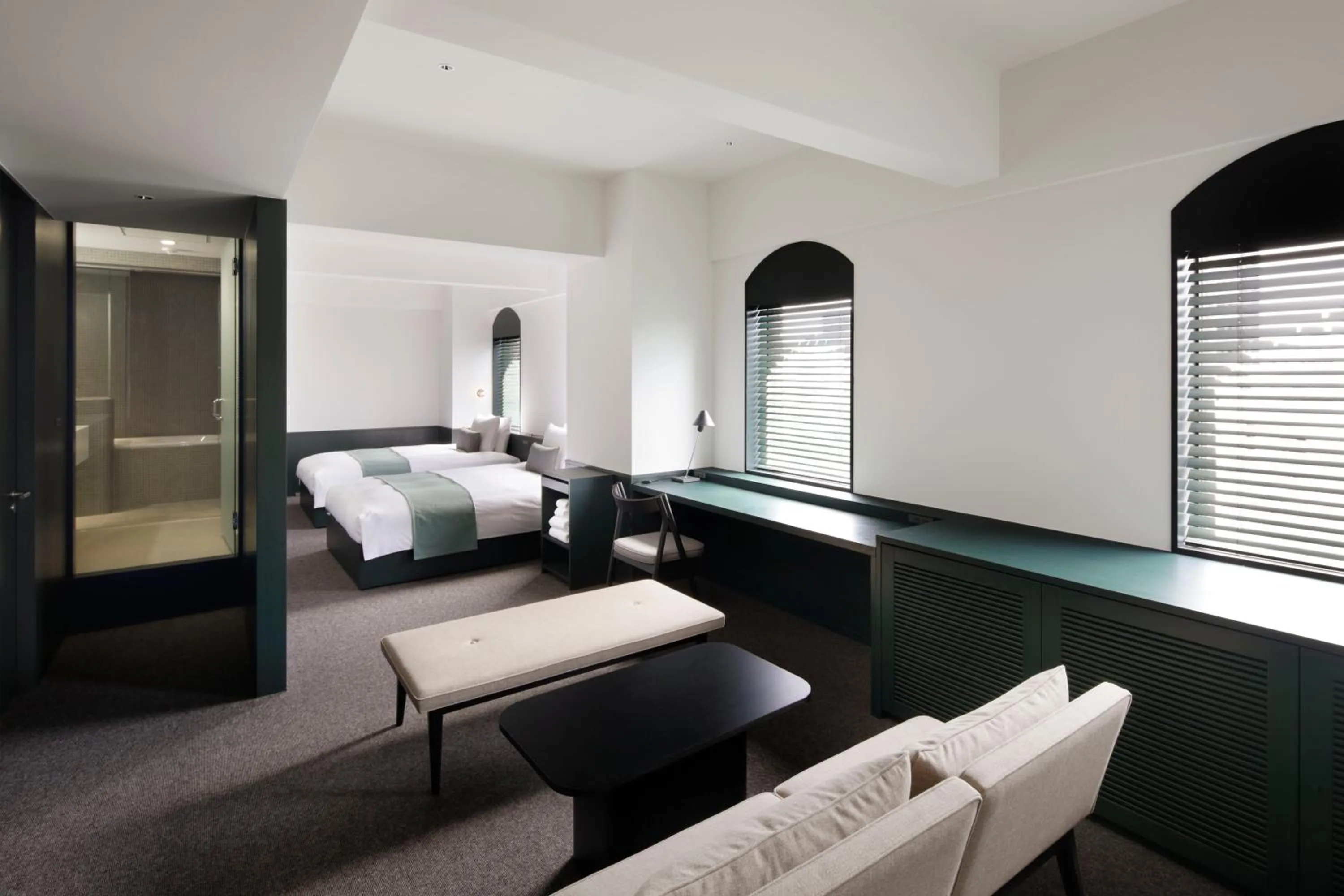 Living room, Bed in DDD HOTEL