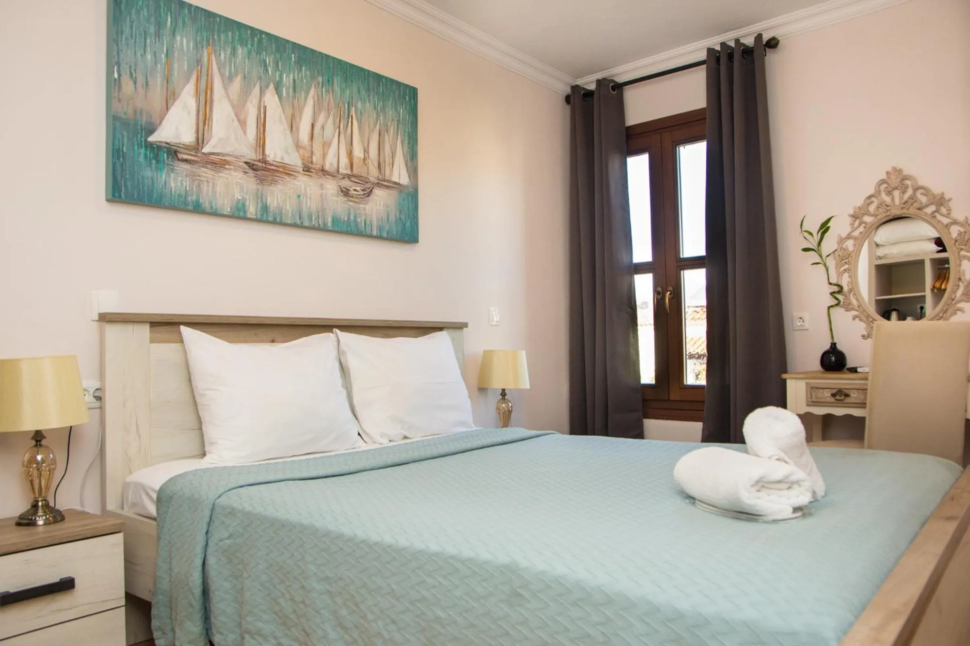 Bed in Arxontiko Hotel