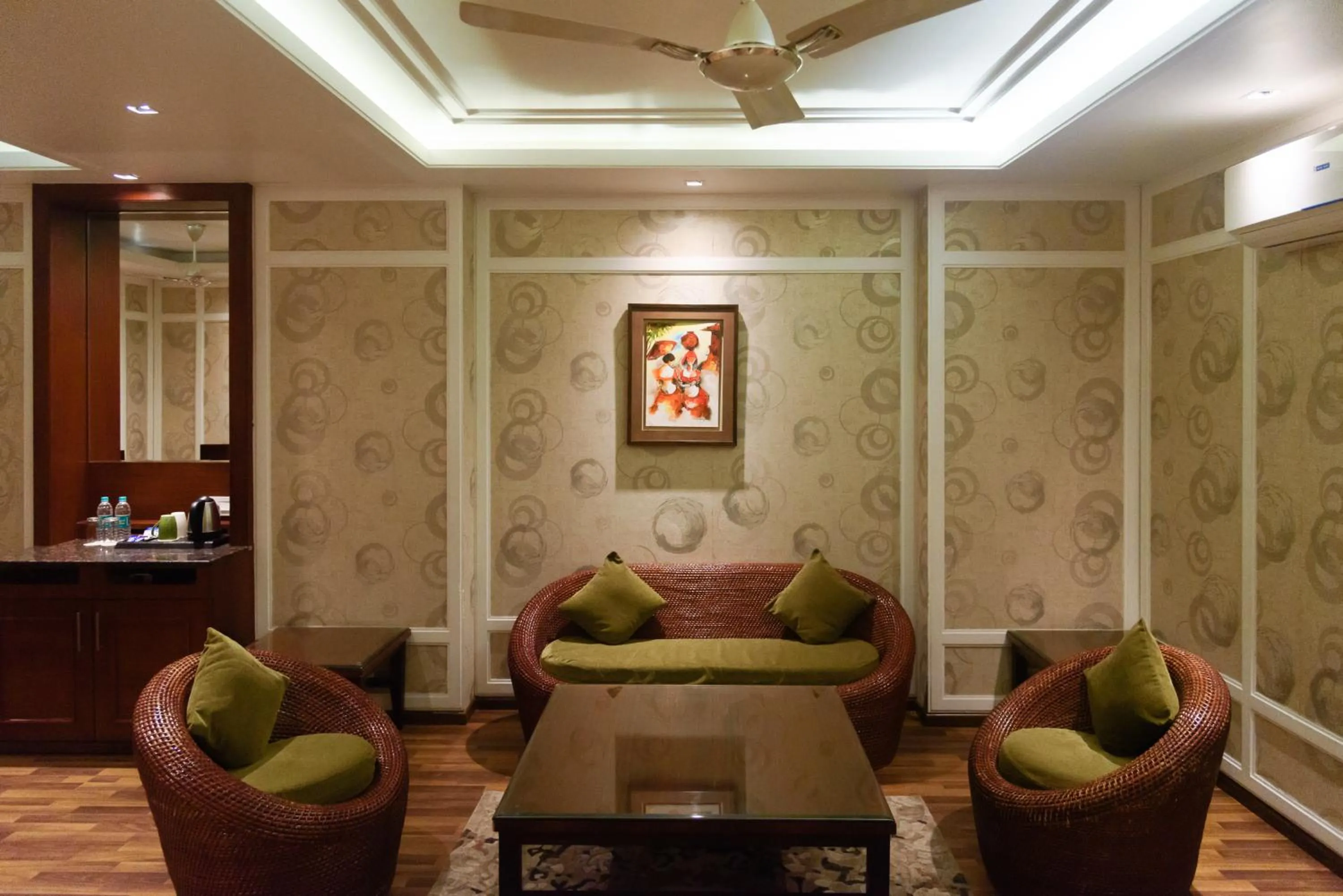 Seating area in The Greenwood Resort, Guwahati