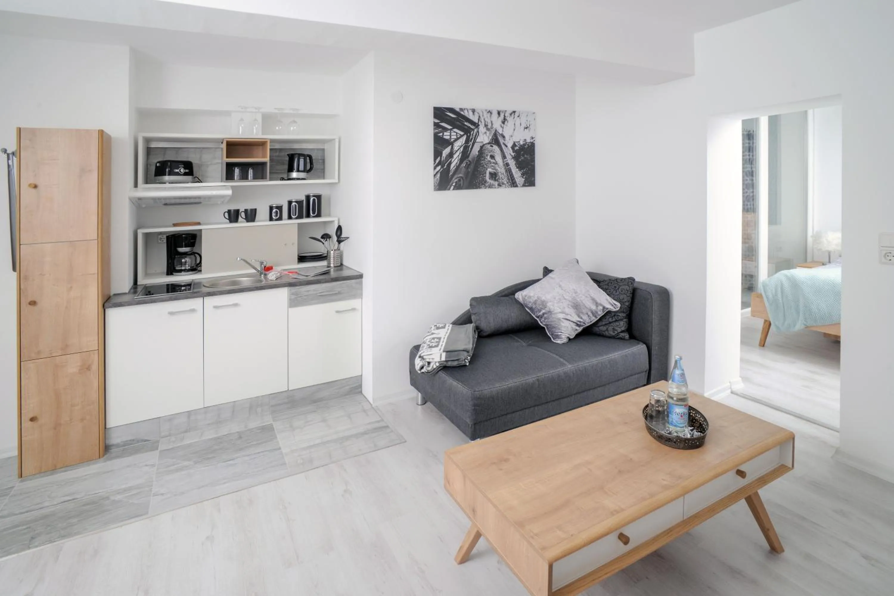 Kitchen or kitchenette in Designpension Traumschloss Hotel Garni