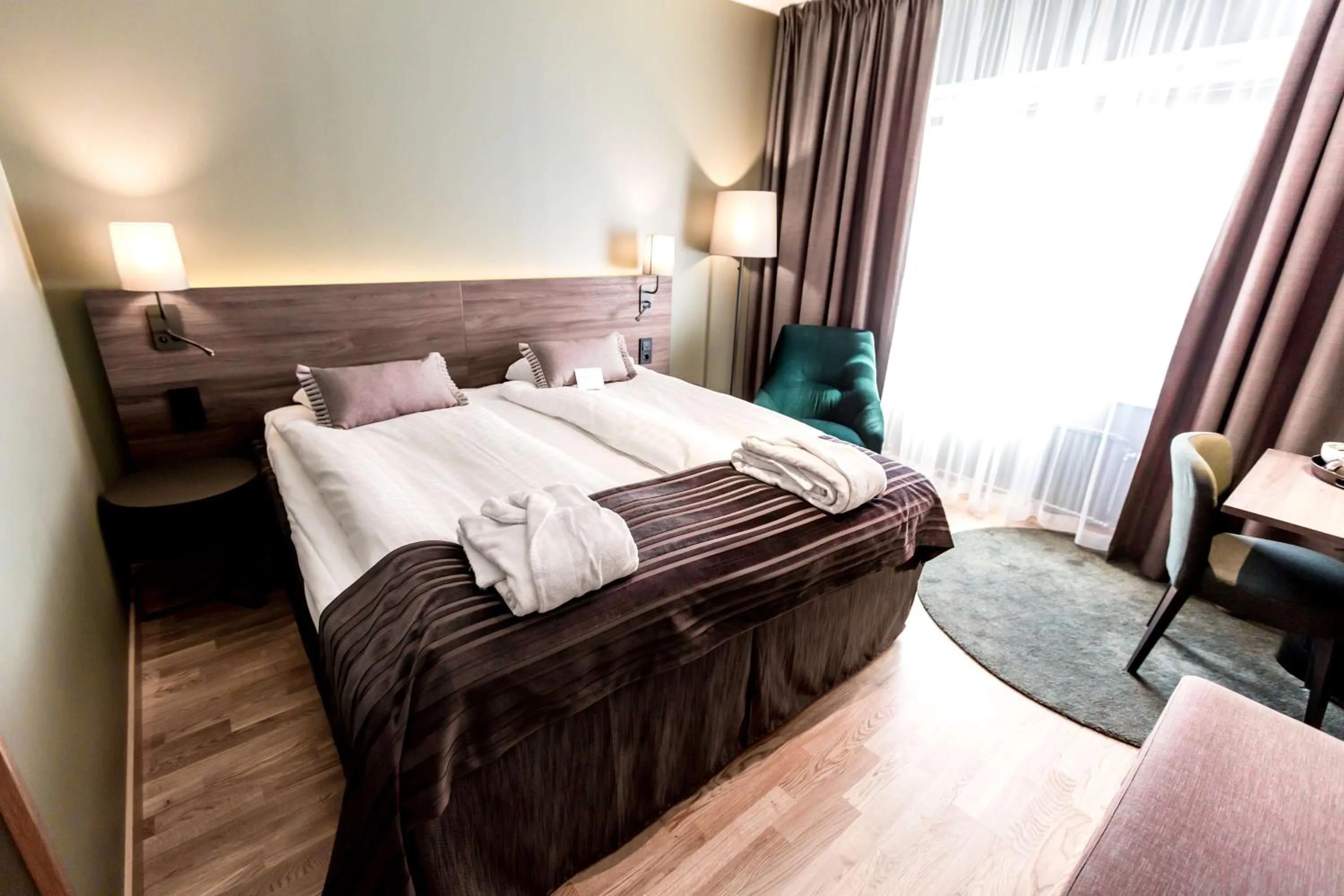 Bedroom, Bed in Scandic Uplandia