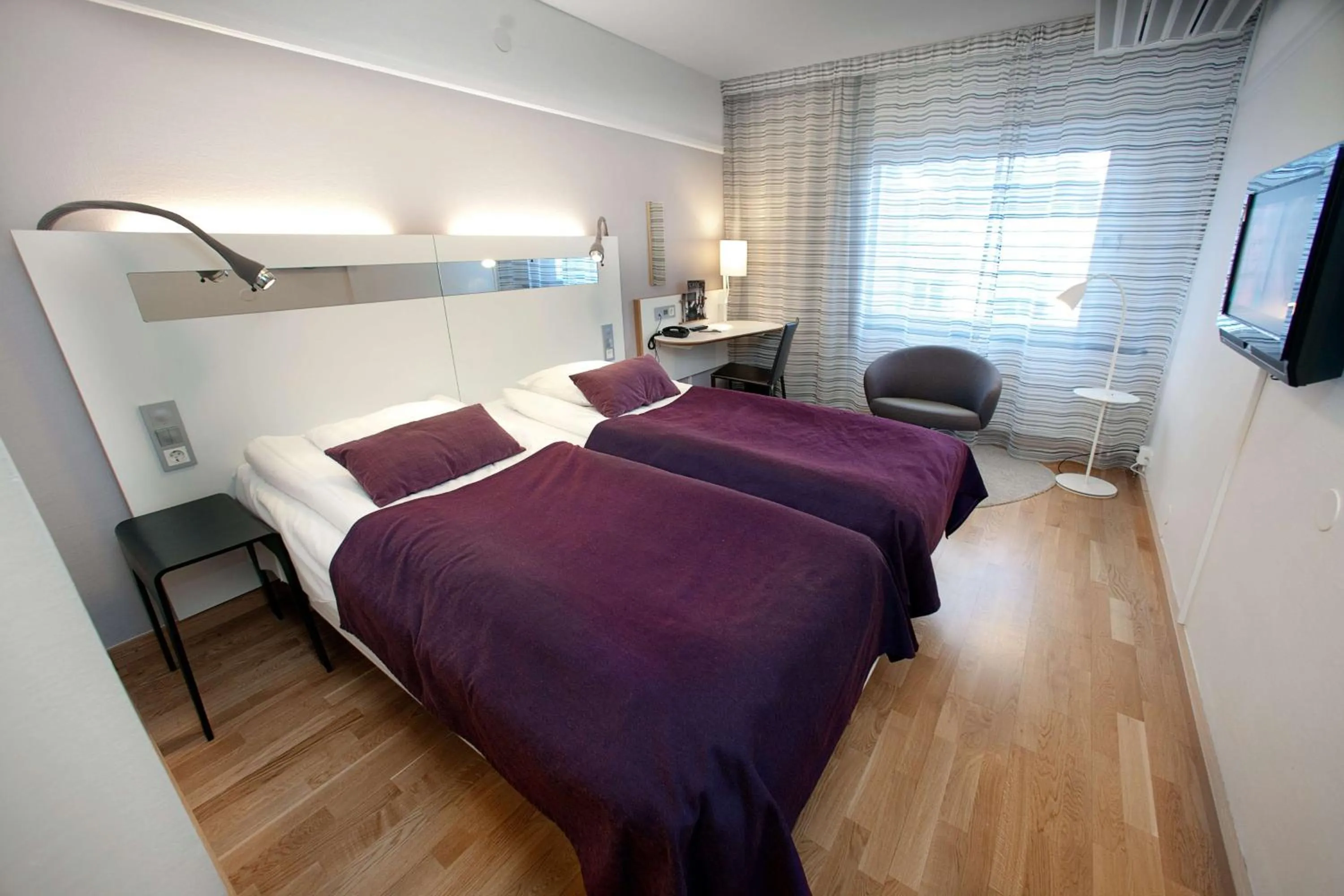Bedroom, Bed in Scandic Uplandia