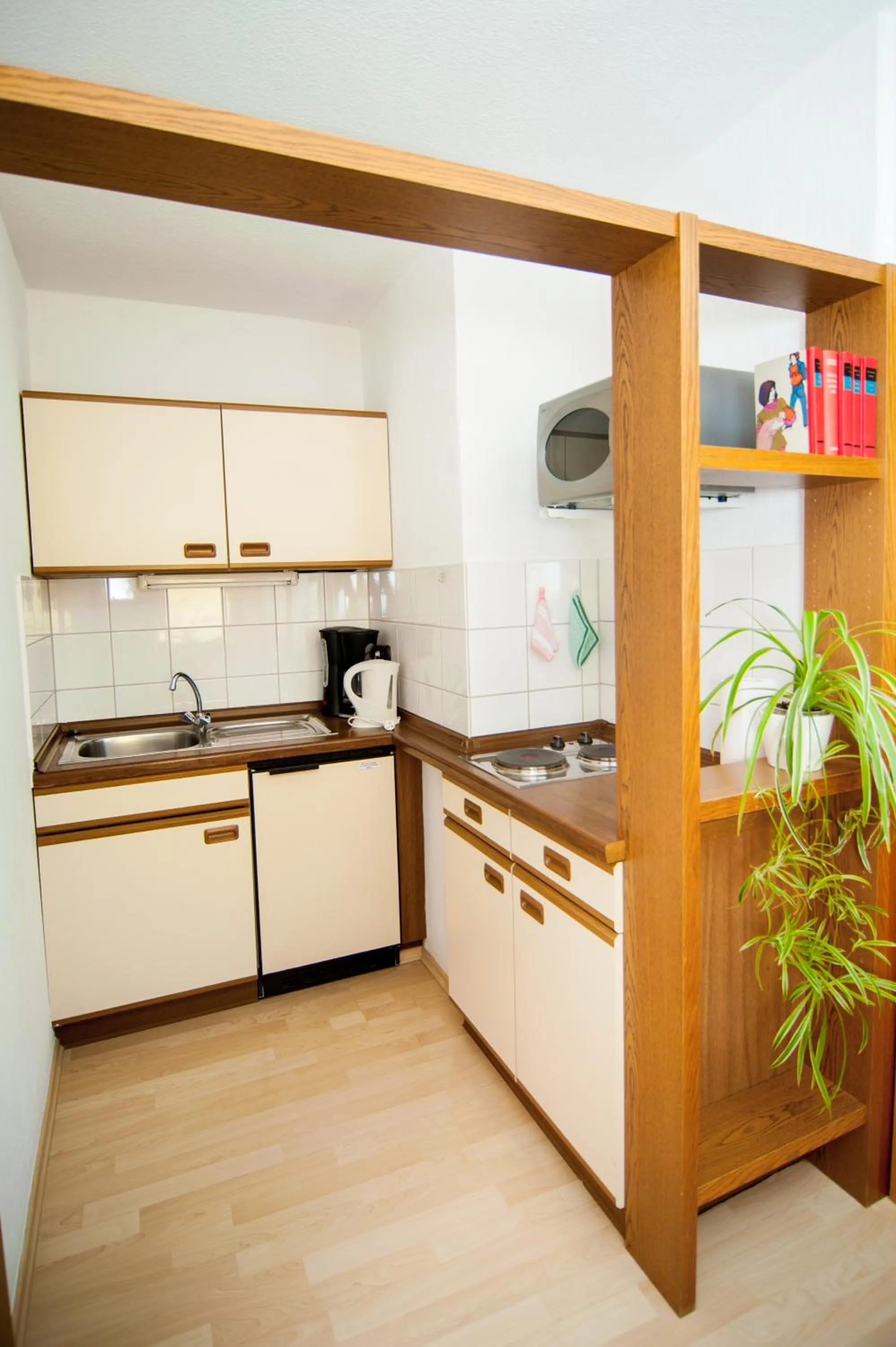Kitchen or kitchenette in Ferienapartments Schnibbe