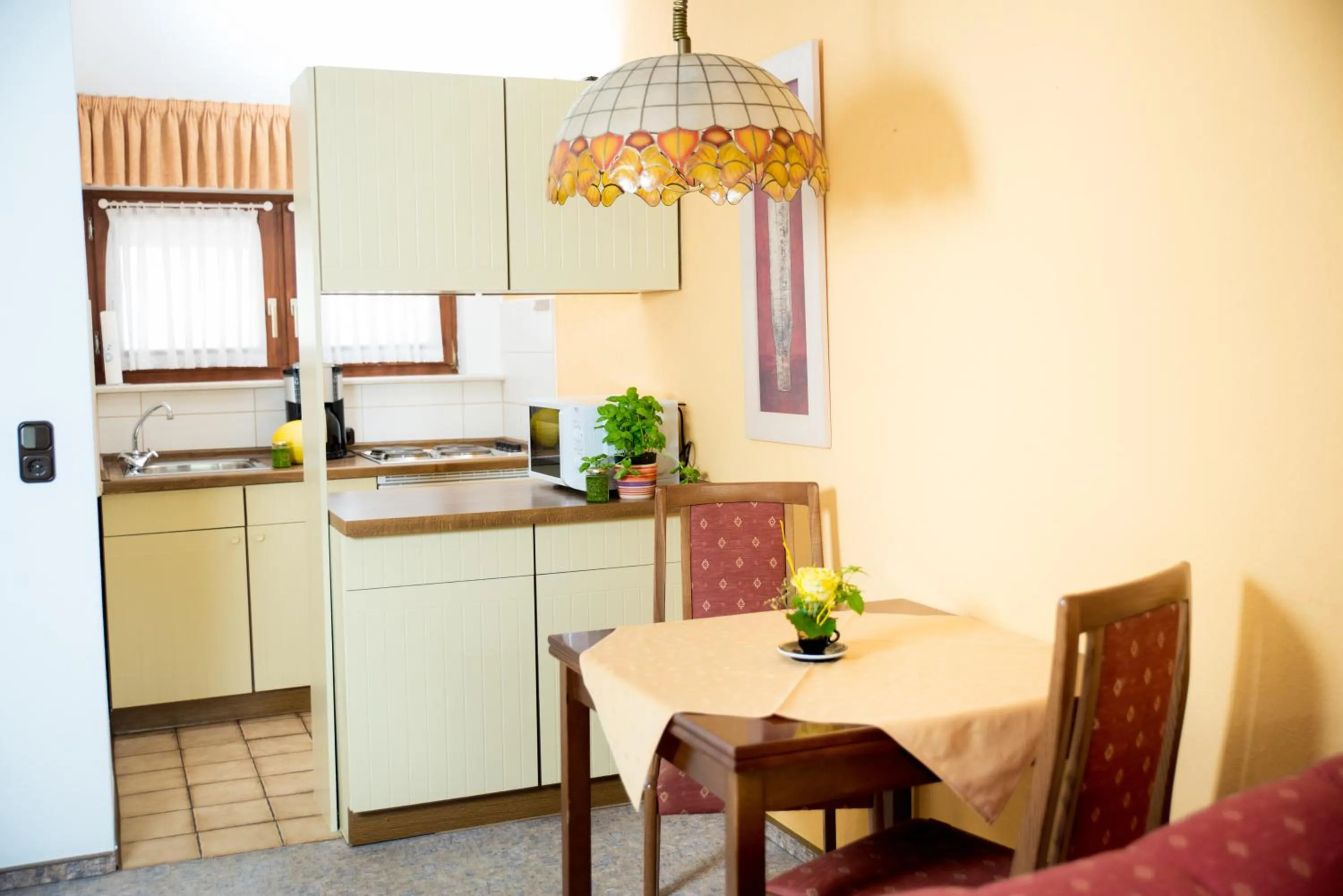 Kitchen or kitchenette in Ferienapartments Schnibbe