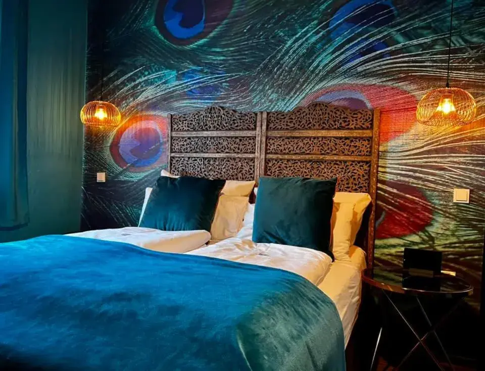 Bed in Boutique Hotel & Bio Wirtshaus Schwarzer Bock Bed in Boutique Hotel & Bio Wirtshaus Schwarzer Bock