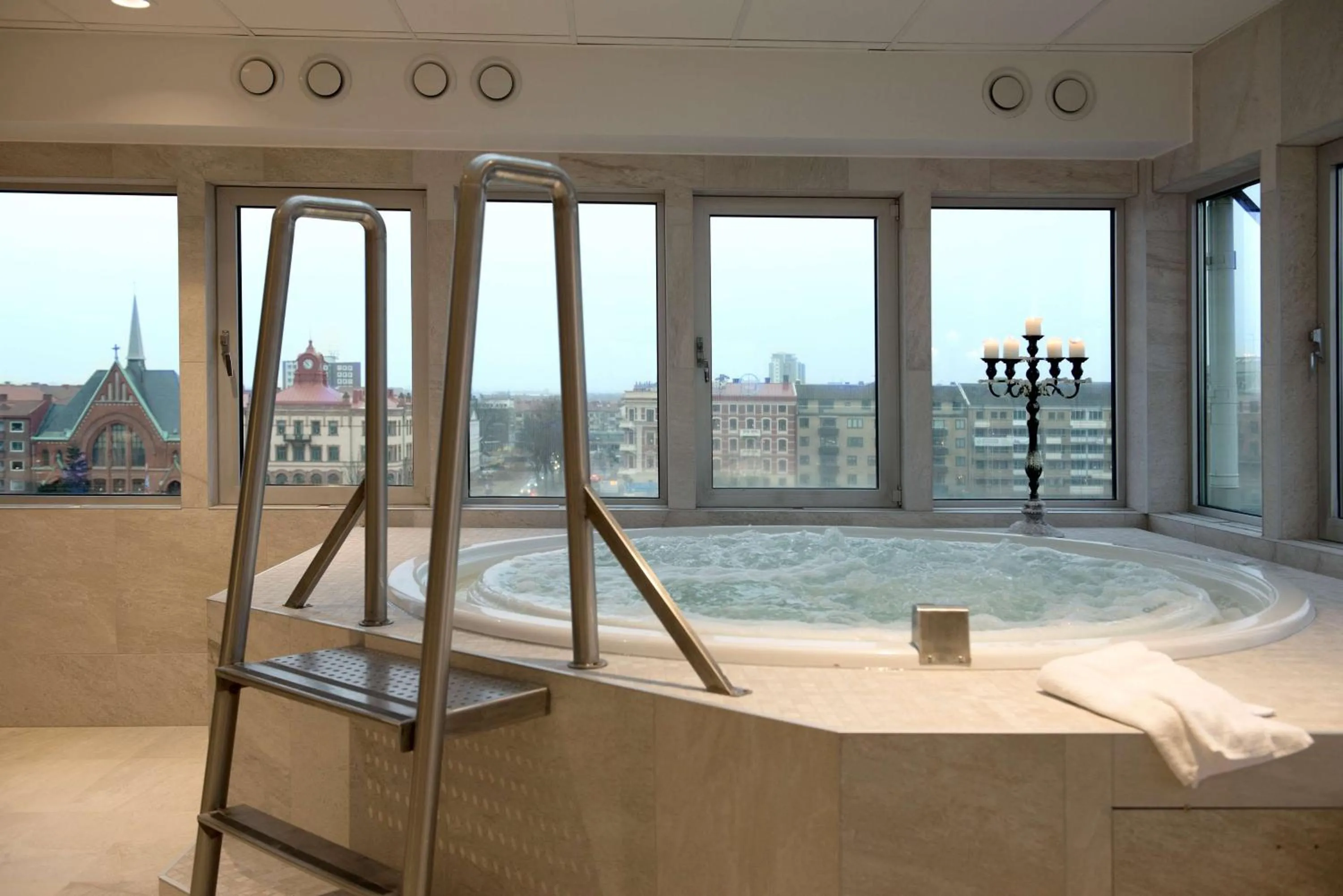 Pool view in Scandic Hallandia