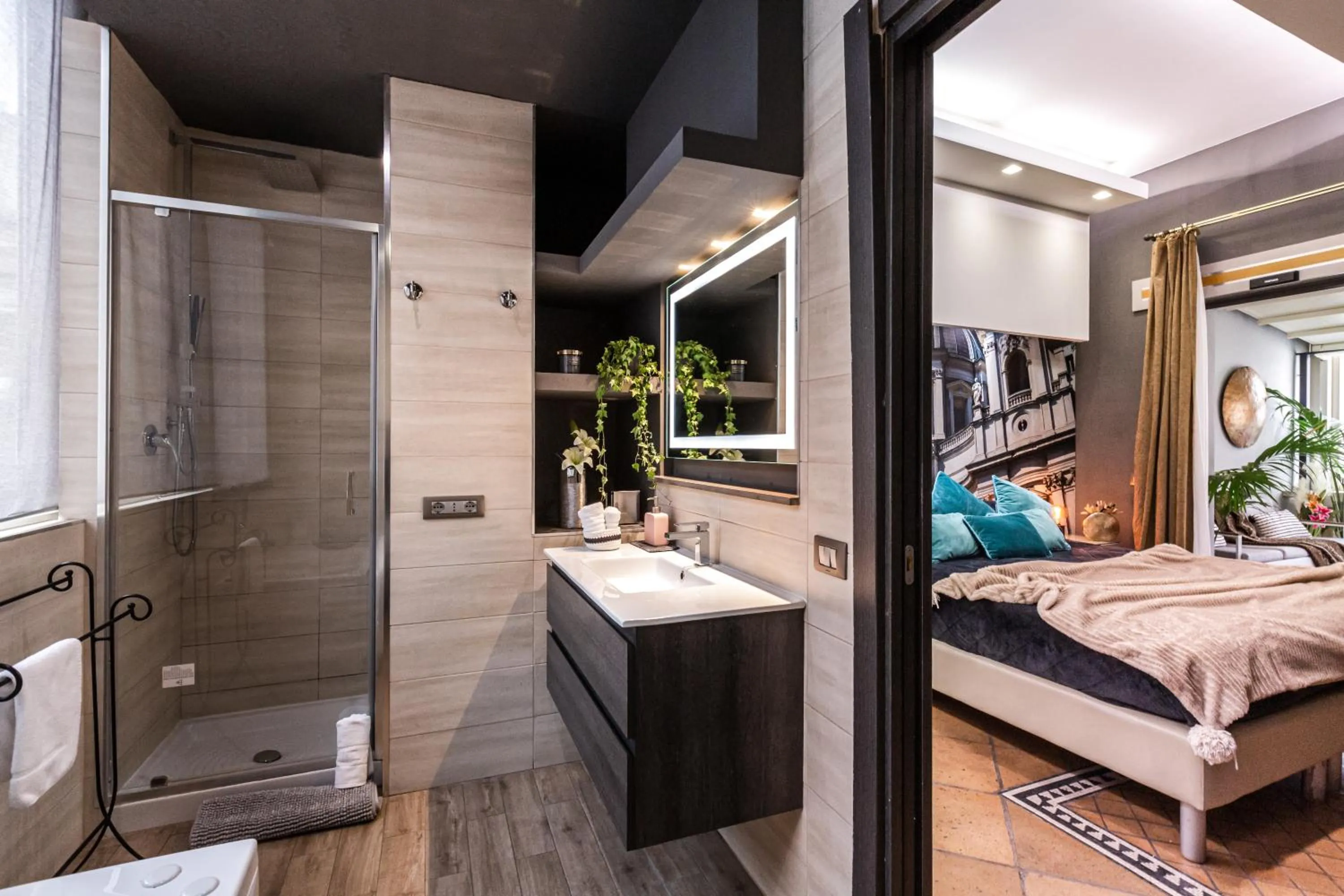 Toilet, Bed in Daphne Suites