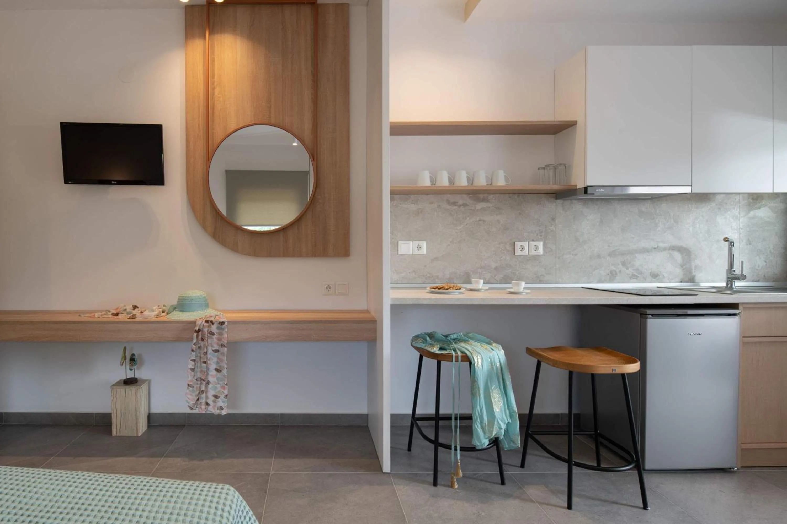 Kitchen or kitchenette in Asteras Hotel