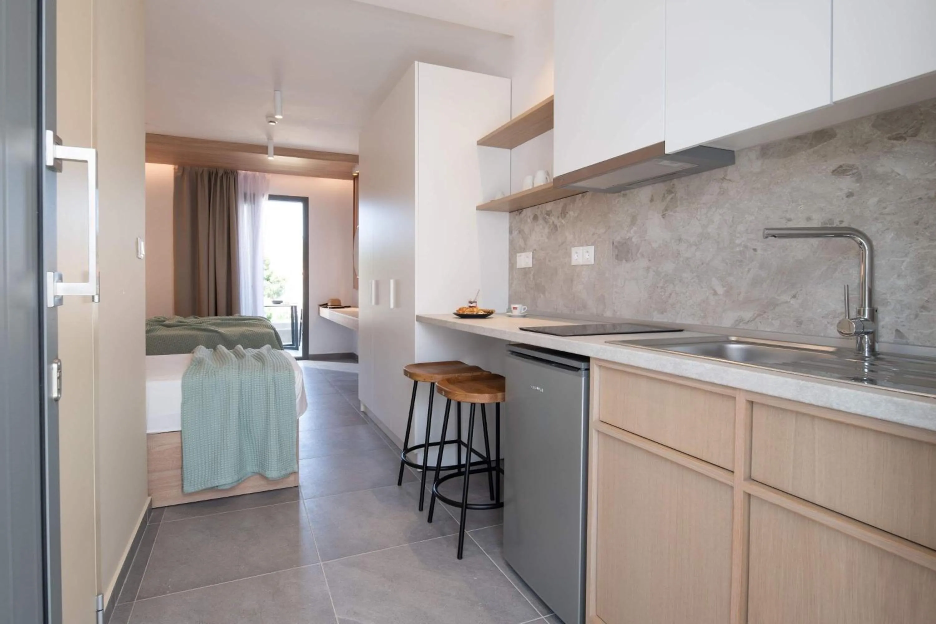 Kitchen or kitchenette in Asteras Hotel