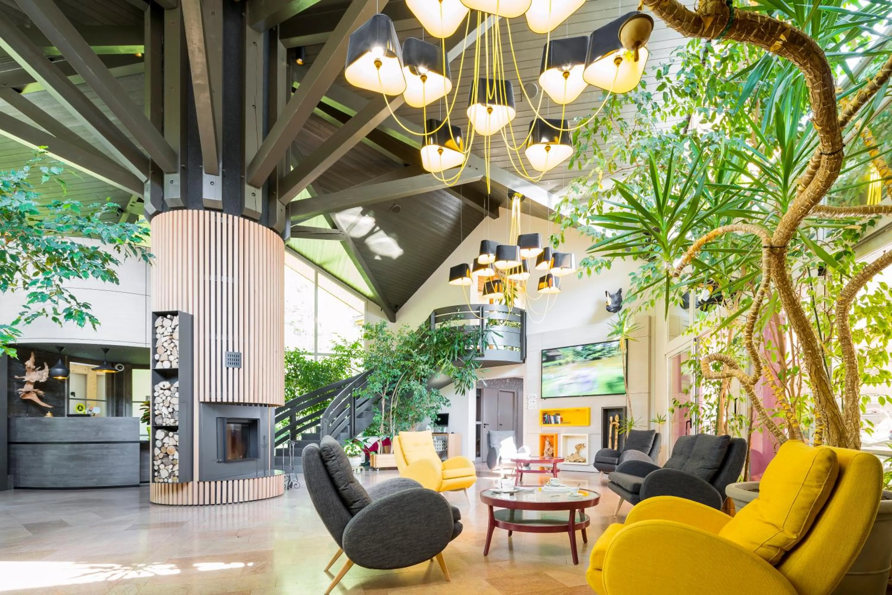 Communal lounge/ TV room in Le Bois Dormant-Hôtel Restaurant & Spa Logis Hôtel