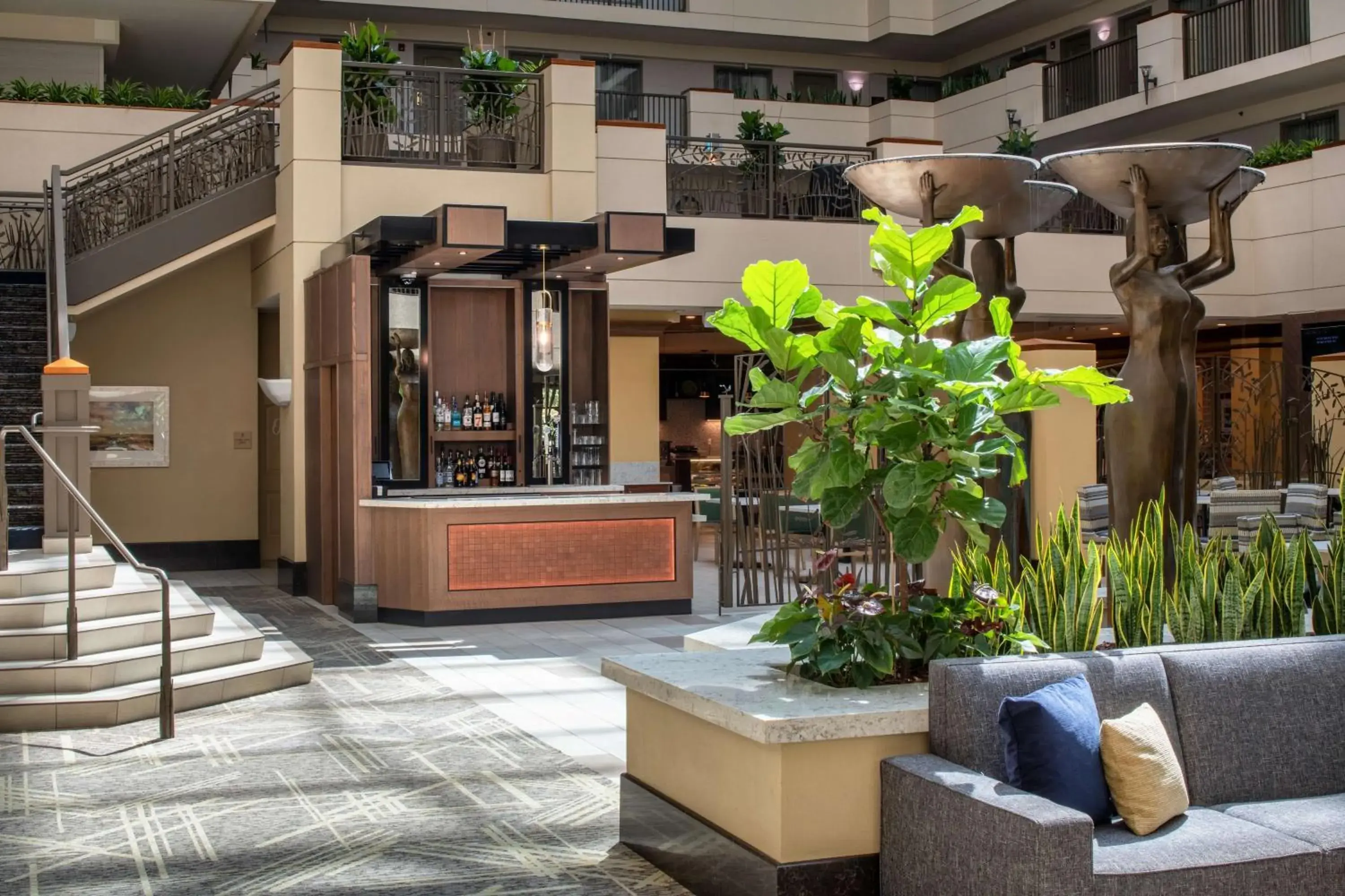 Lobby or reception in Embassy Suites by Hilton Sacramento Riverfront Promenade Lobby or reception in Embassy Suites by Hilton Sacramento Riverfront Promenade