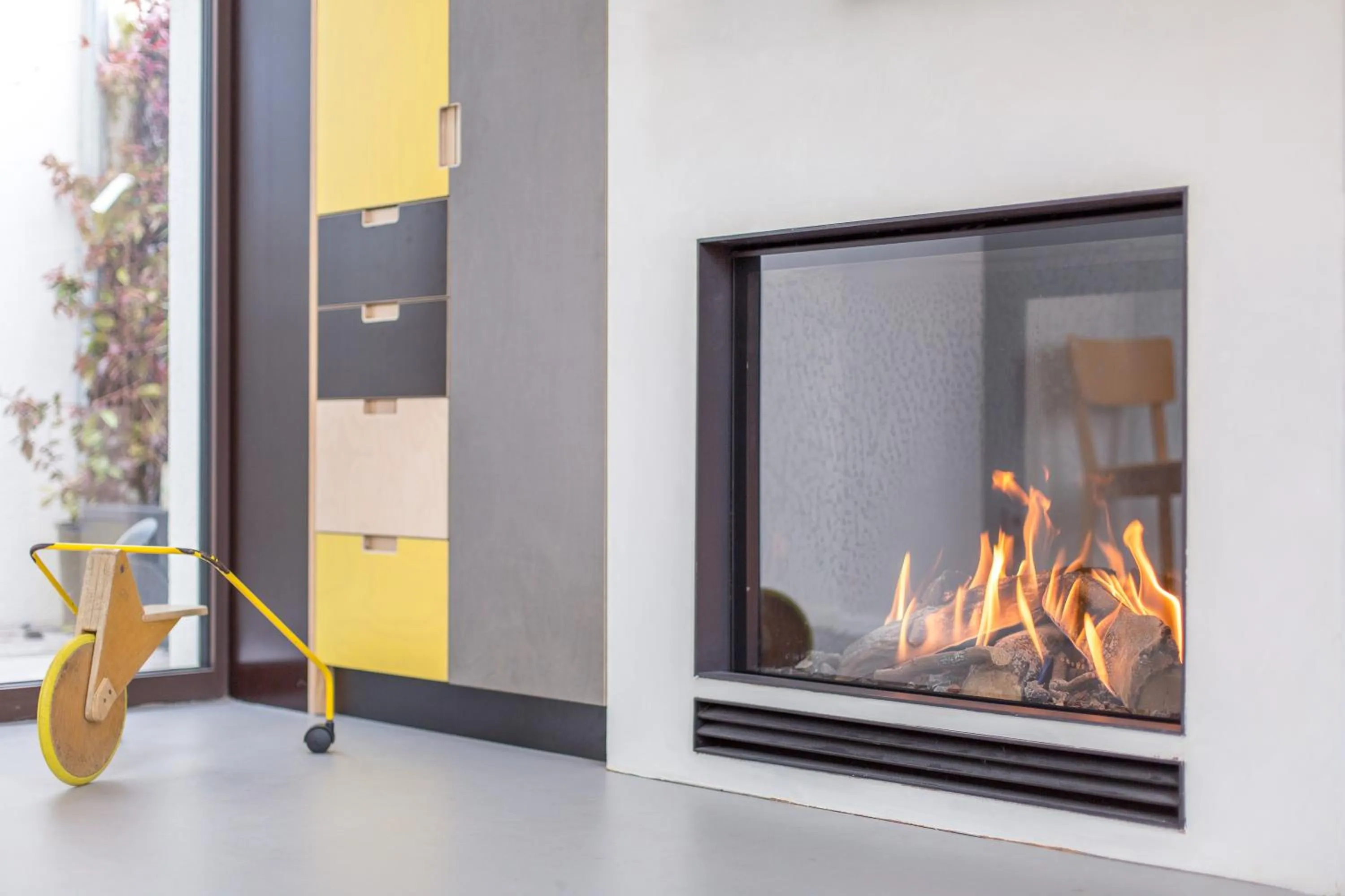 fireplace in The Hide