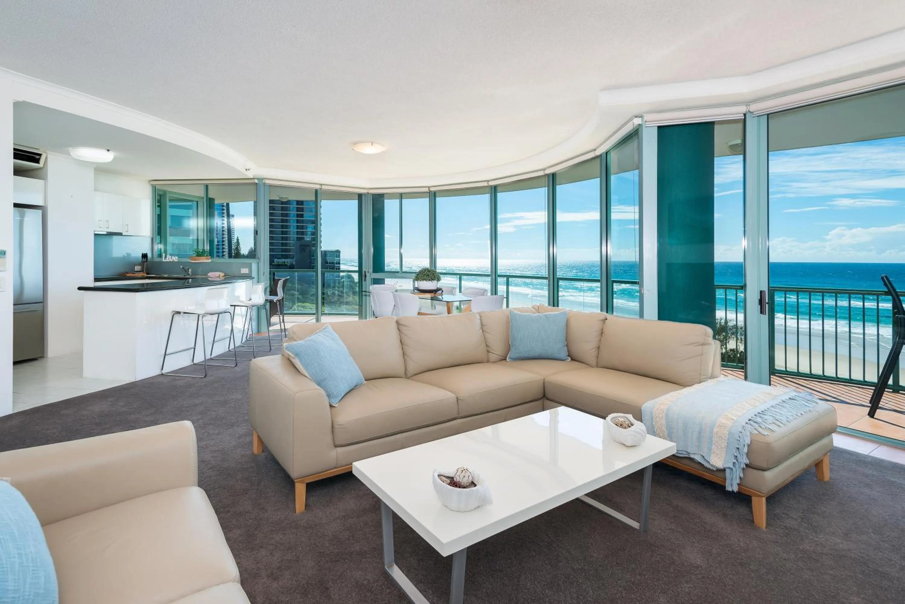 Living room in The Waterford on Main Beach