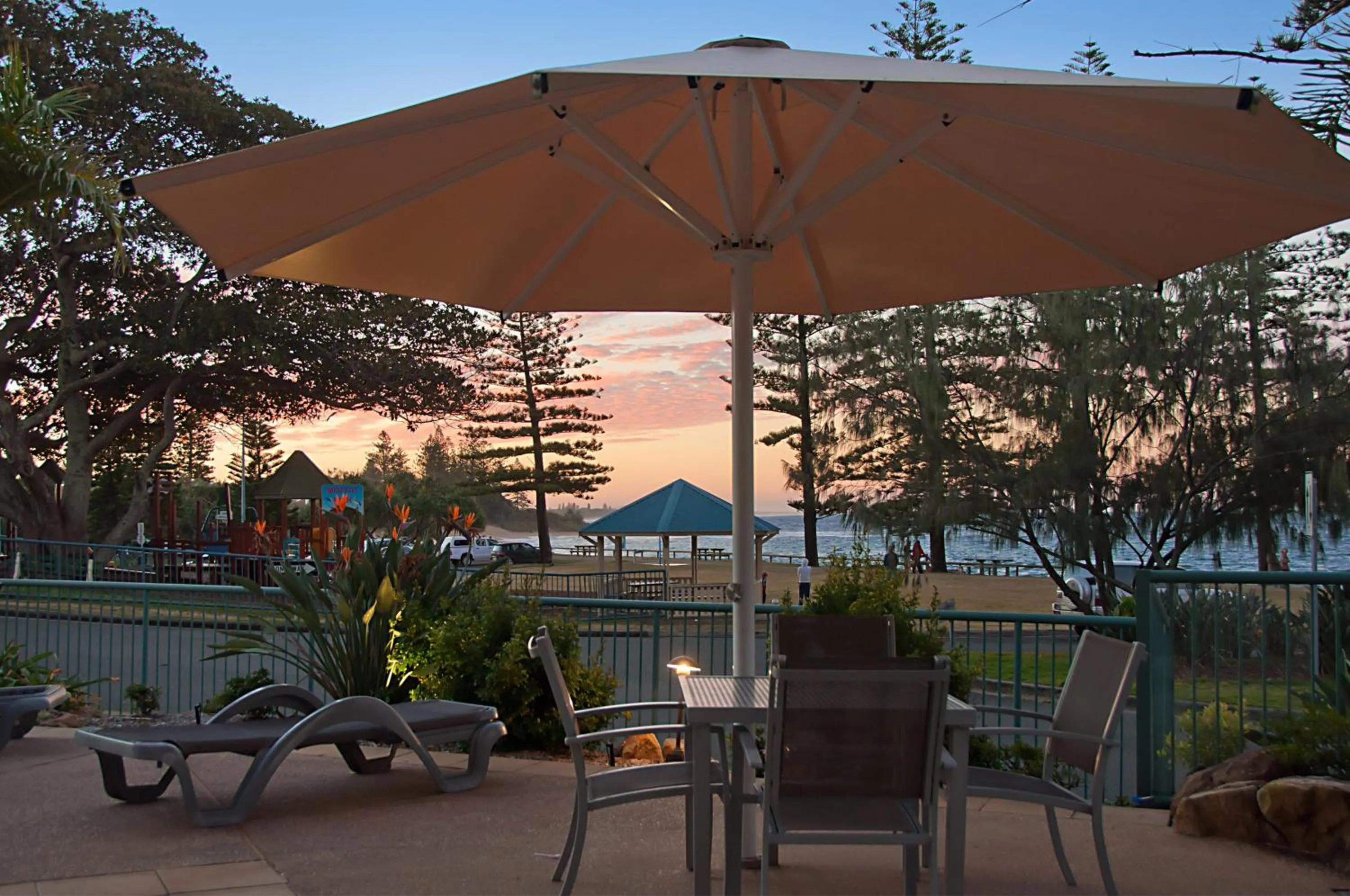 Patio in The Norfolks on Moffat Beach