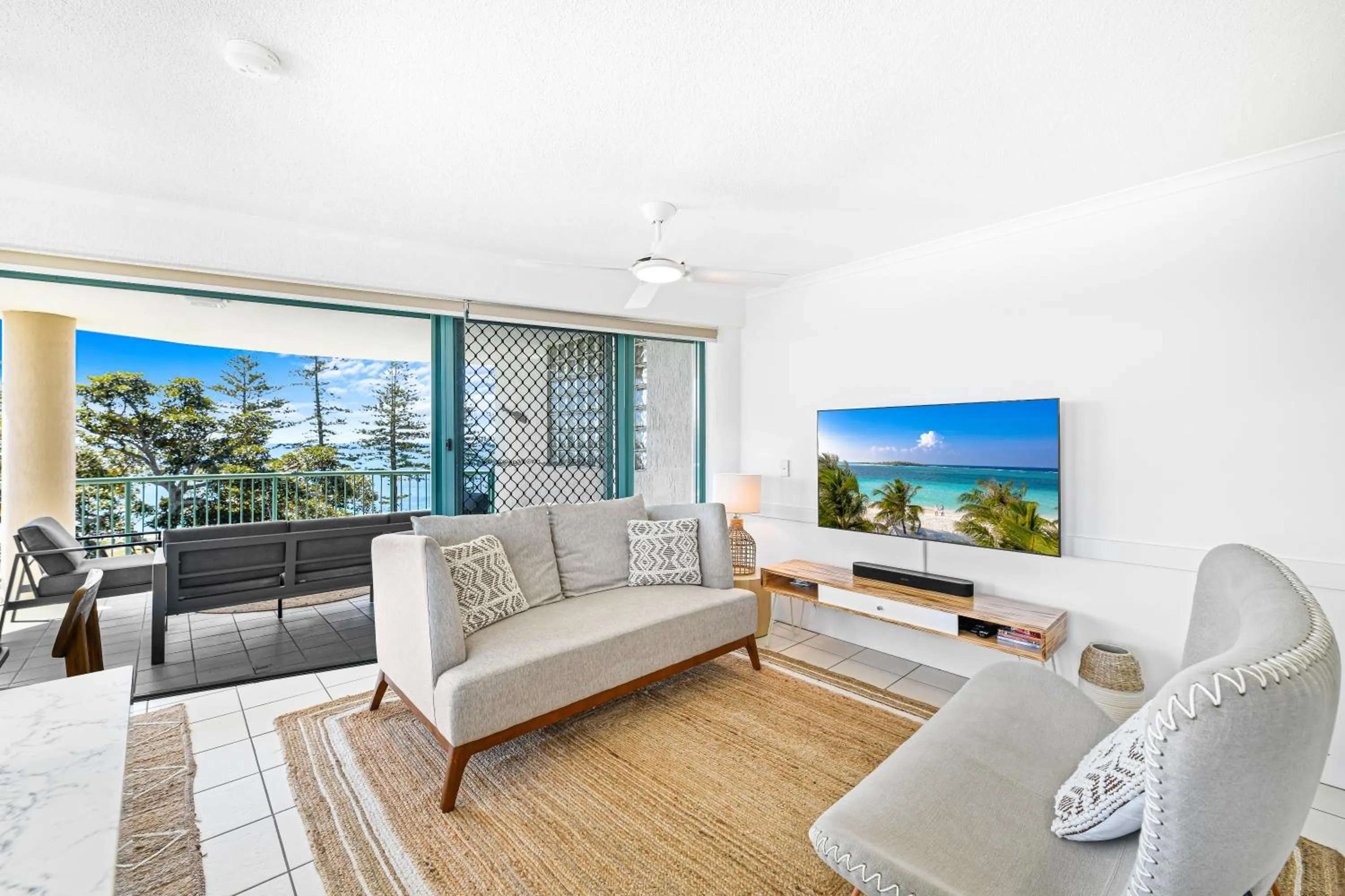 Living room in The Norfolks on Moffat Beach