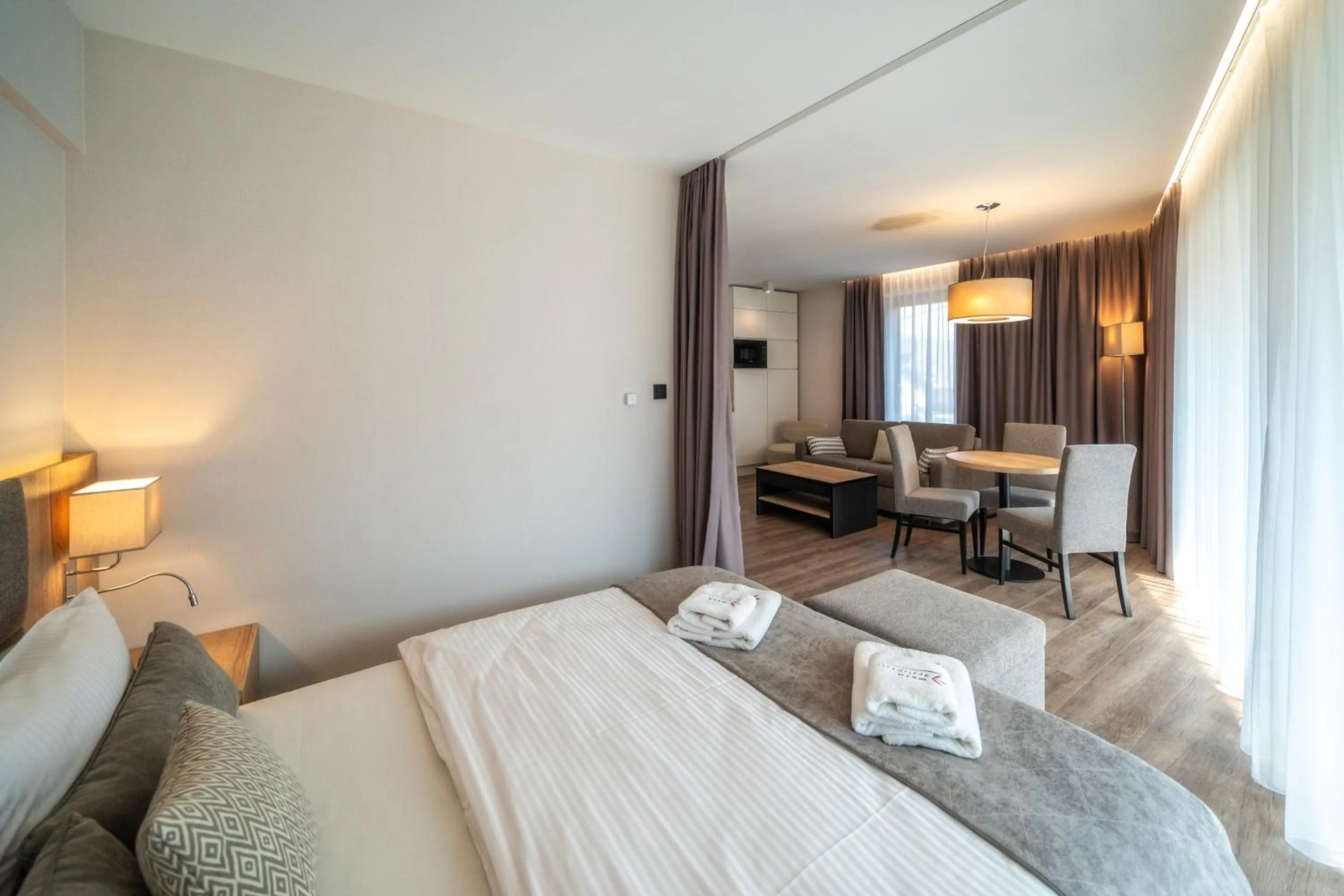 Living room, Bed in Meta Apartments