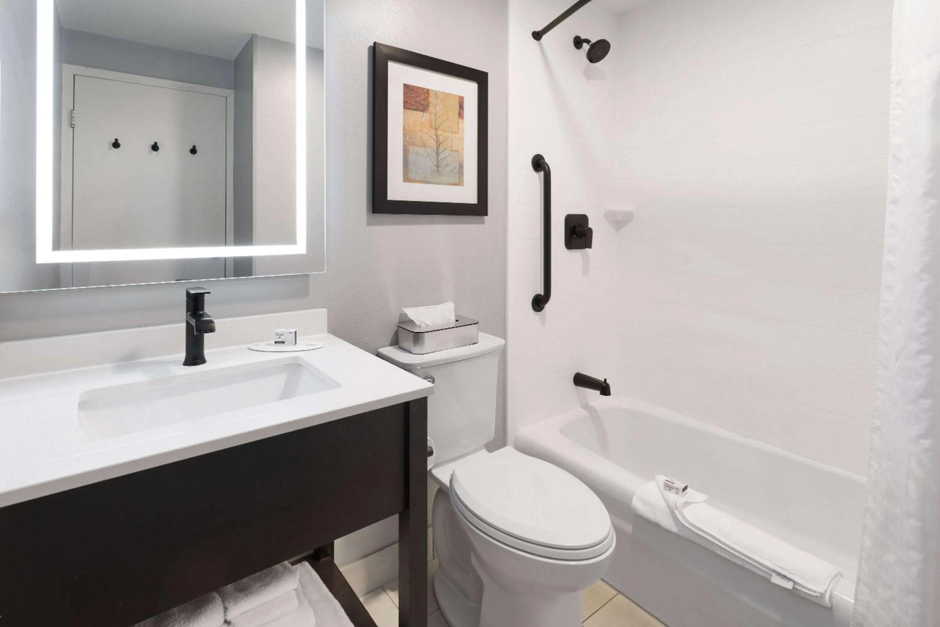 Bathroom in Hawthorn Extended Stay by Wyndham Ellsworth Bar Harbor