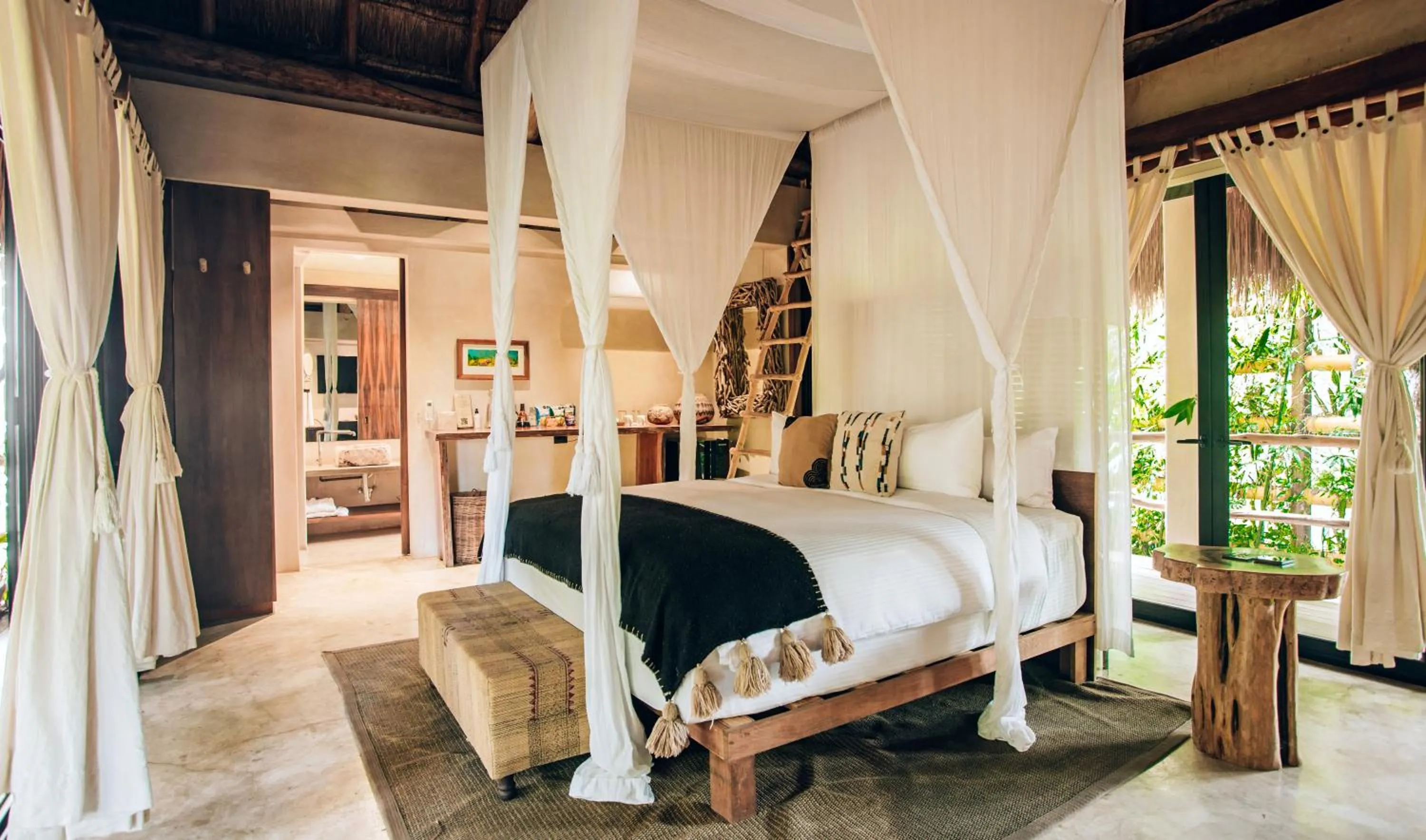 Bed in Orchid House Tulum Jungle