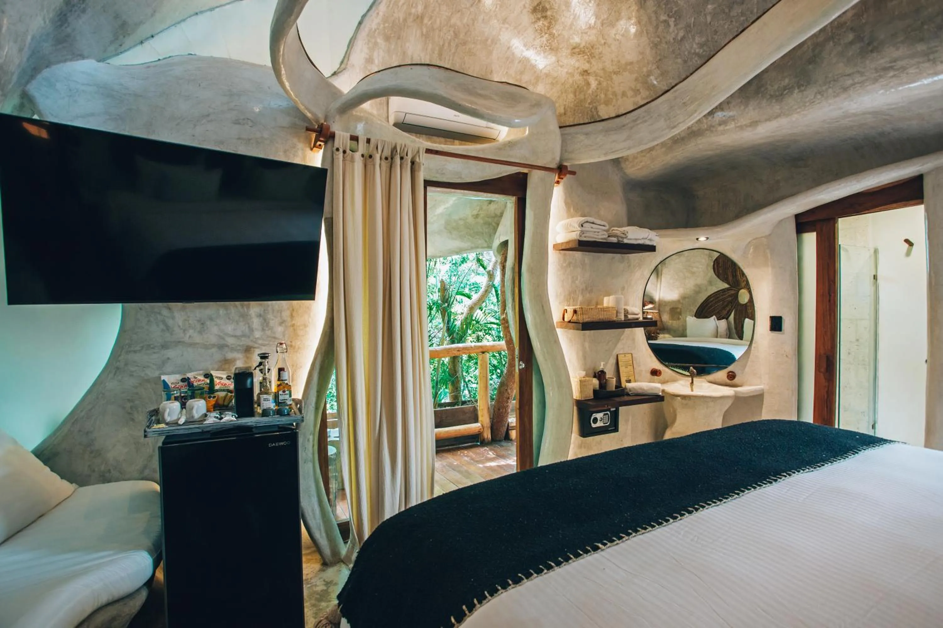 Bedroom, Bed in Orchid House Tulum Jungle