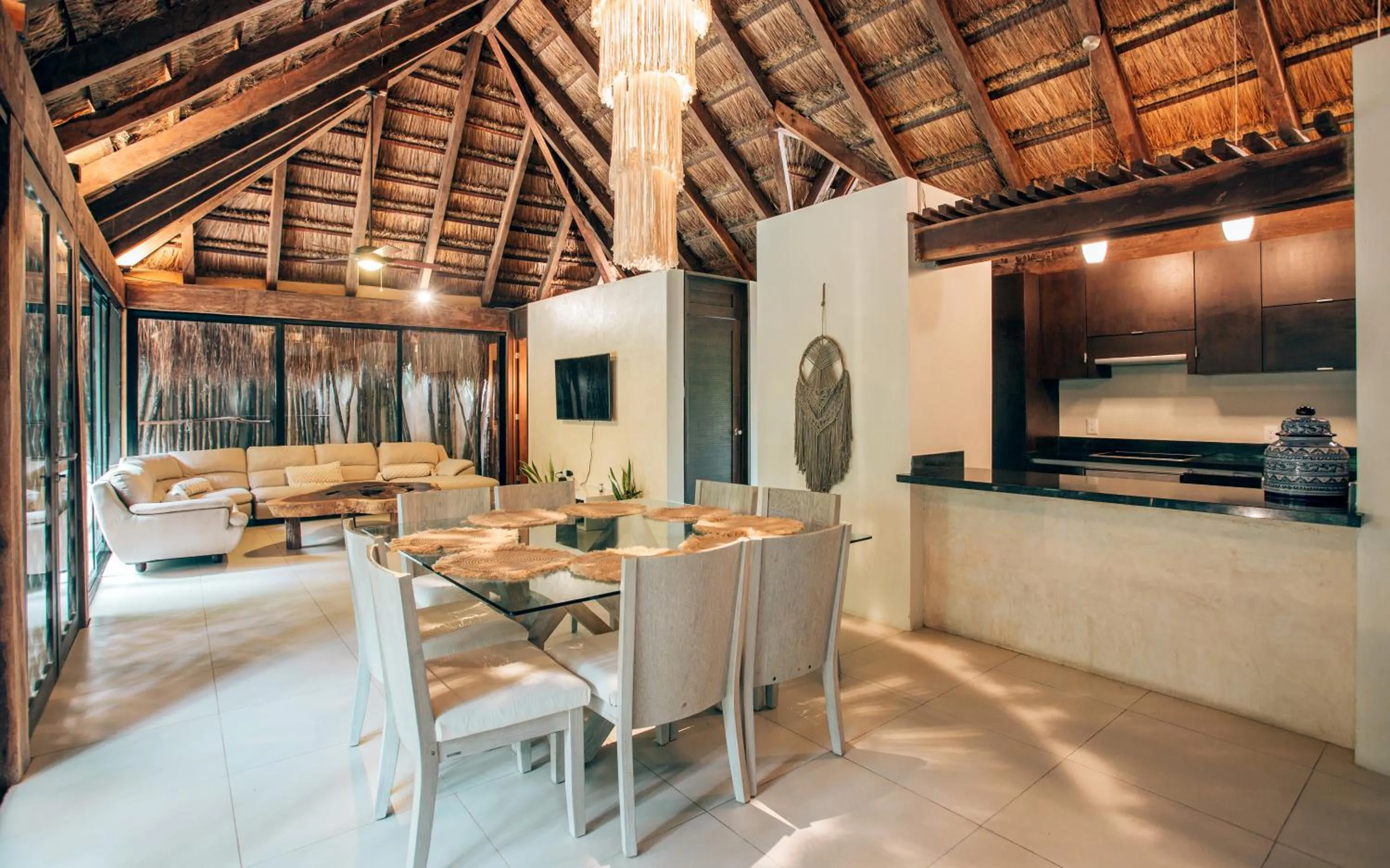Dining area in Orchid House Tulum Jungle