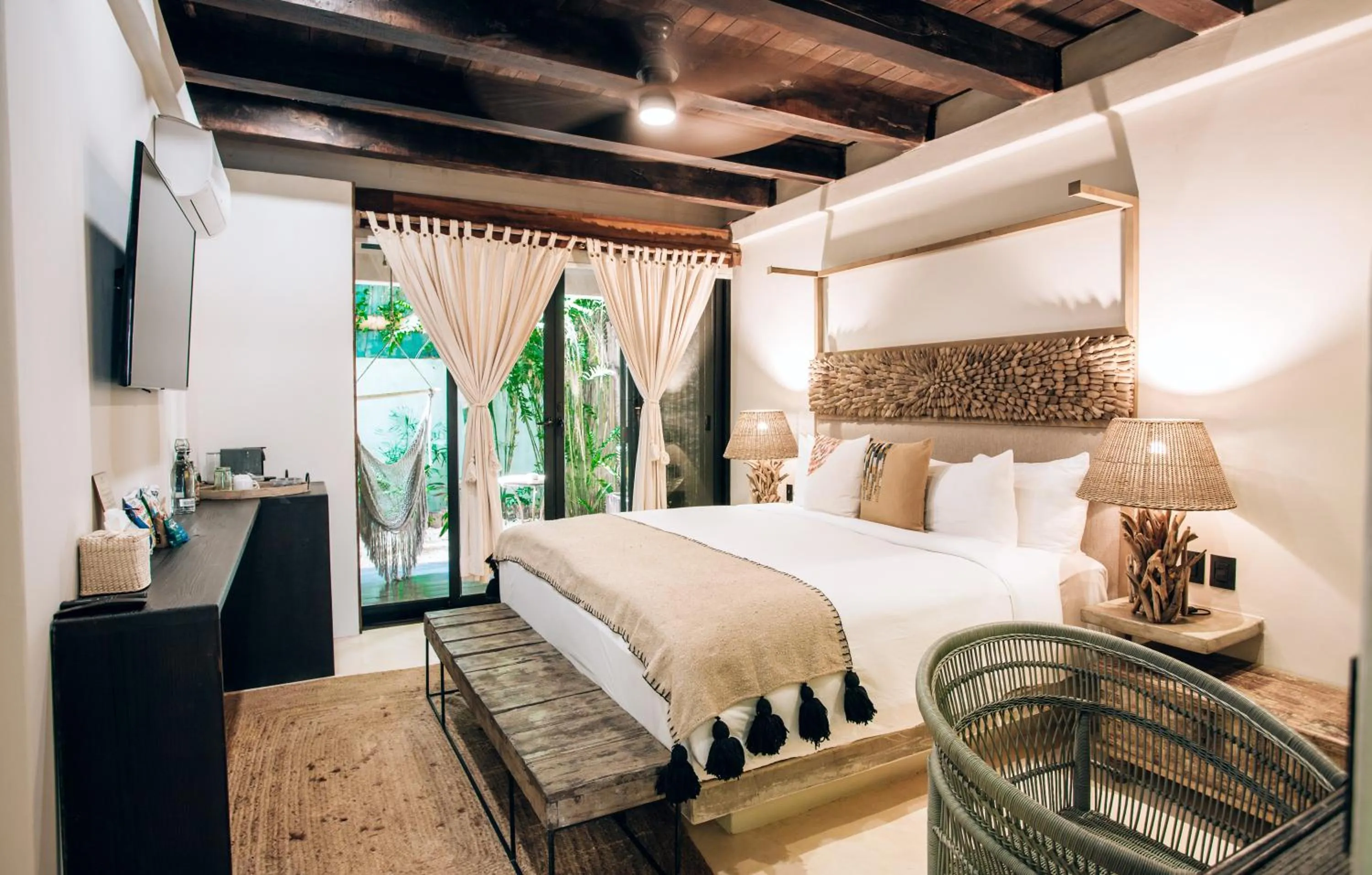 Bedroom, Bed in Orchid House Tulum Jungle