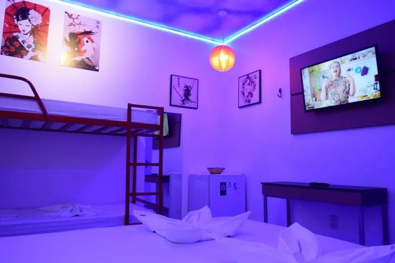 Bed in Pousada Country K no Parque Aquamak