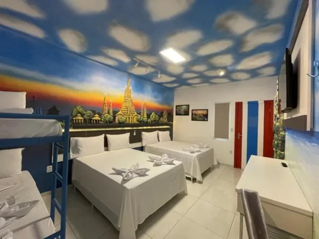 Bed in Pousada Country K no Parque Aquamak