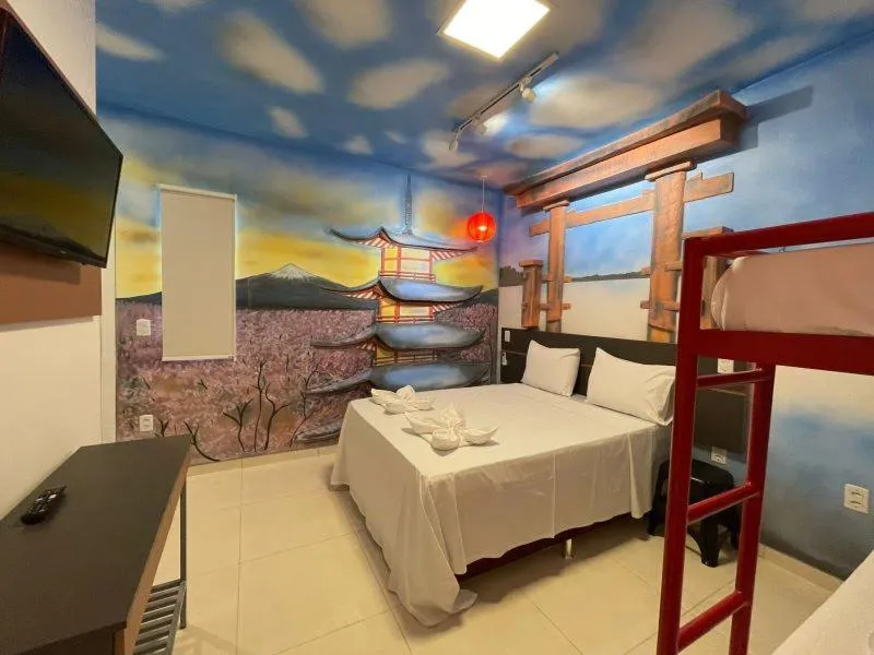 Bed in Pousada Country K no Parque Aquamak