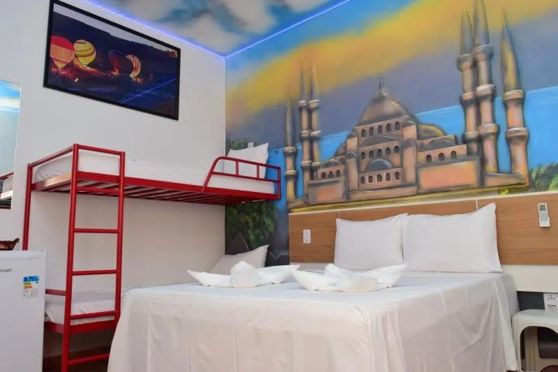 Bed in Pousada Country K no Parque Aquamak