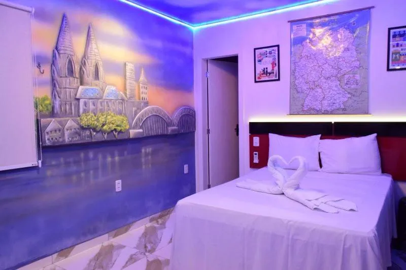 Bed in Pousada Country K no Parque Aquamak