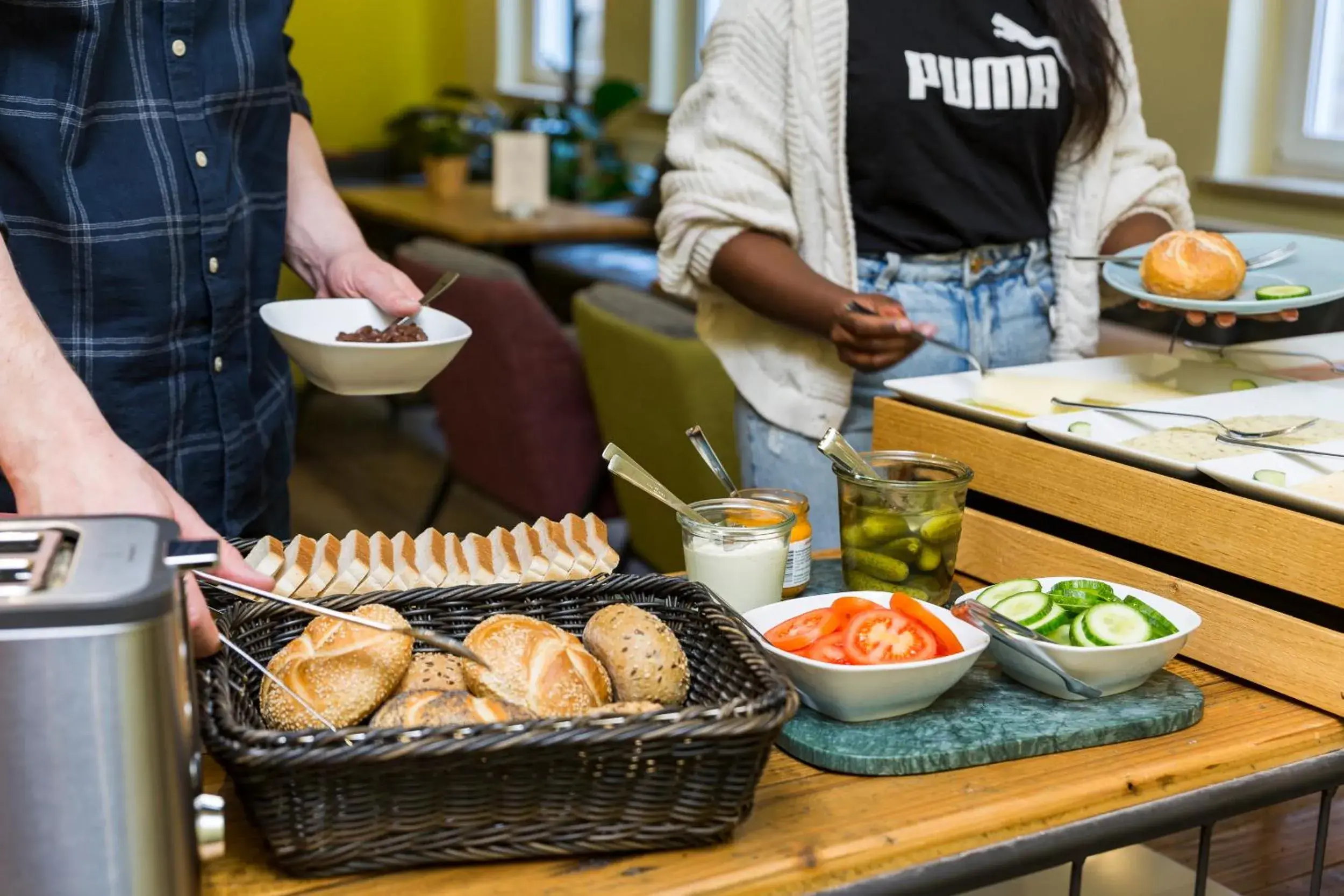 Buffet breakfast in Five Reasons Hostel & Hotel Buffet breakfast in Five Reasons Hostel & Hotel